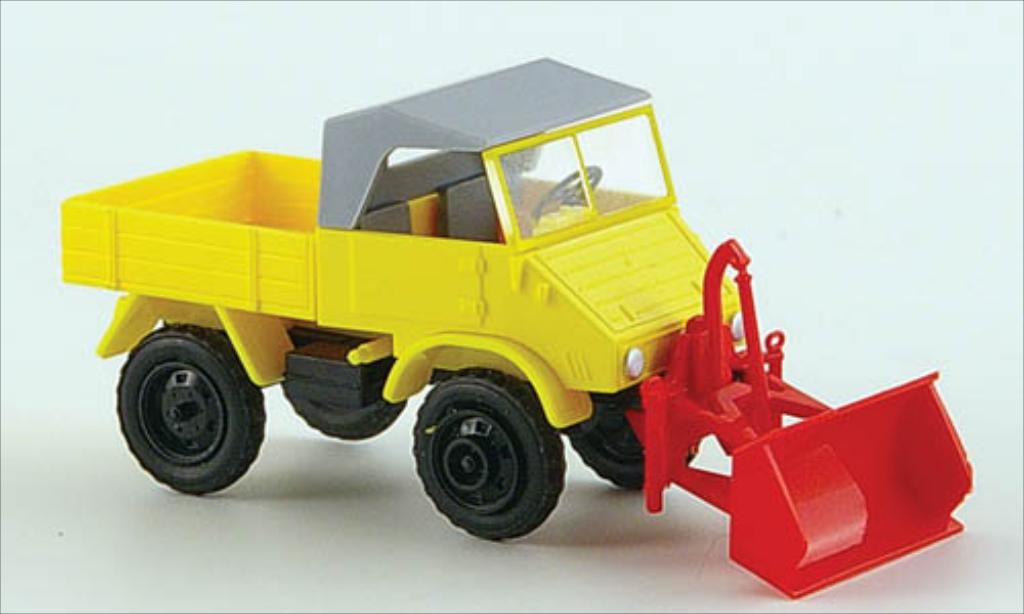 Mercedes Unimog 1/87 Epoche 411 geel modelauto