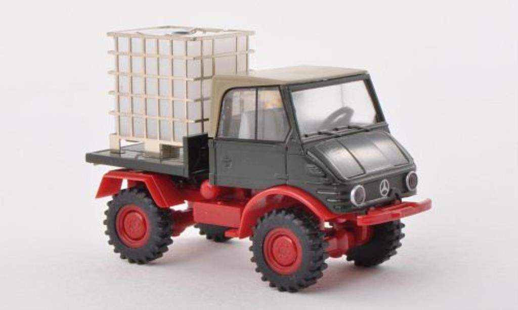 Mercedes Unimog 1/87 Brekina 421 grun mit Wassertank modelauto