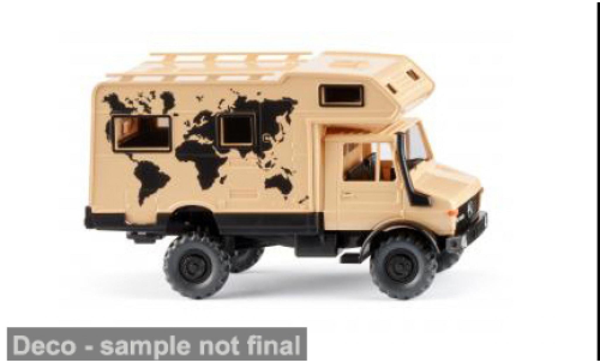 Mercedes Unimog 1/87 Wiking U 1700 L beige/zwart 1975 1:87 modelauto