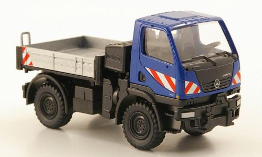 Mercedes Unimog 1/87 Wiking U20 Pritsche blauw modelauto