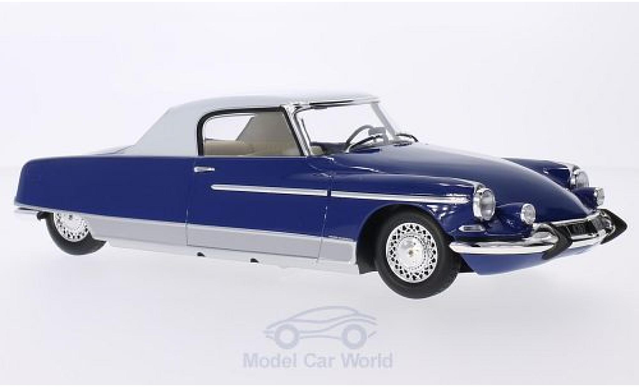Citroen DS 1/18 Metal 18 19 Chapron Le Dandy metallic blauw/wit 1964 mit Beleuchtung modelauto