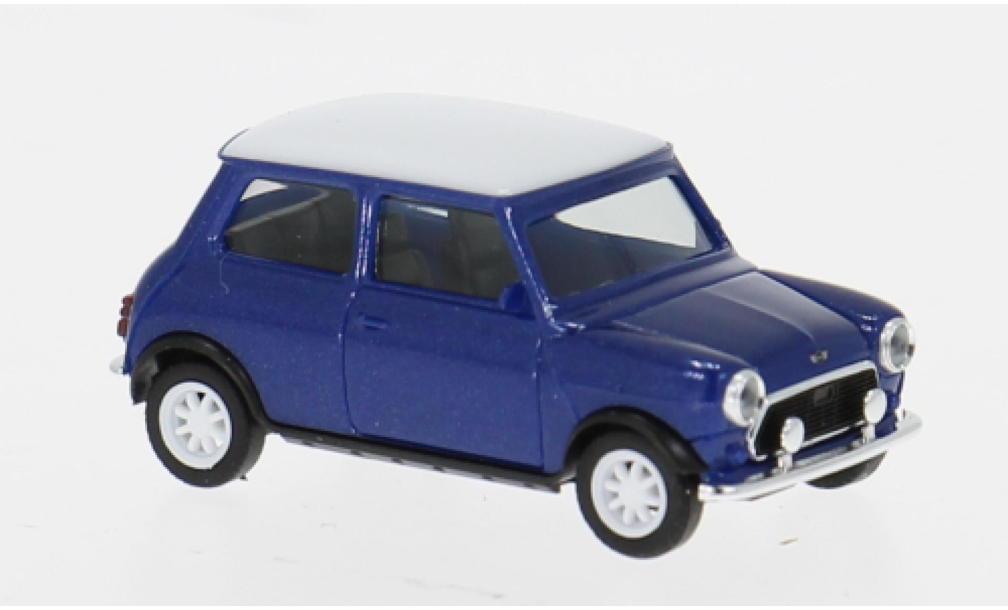 Mini Cooper 1/87 Herpa blauw/wit 1:87 modelauto