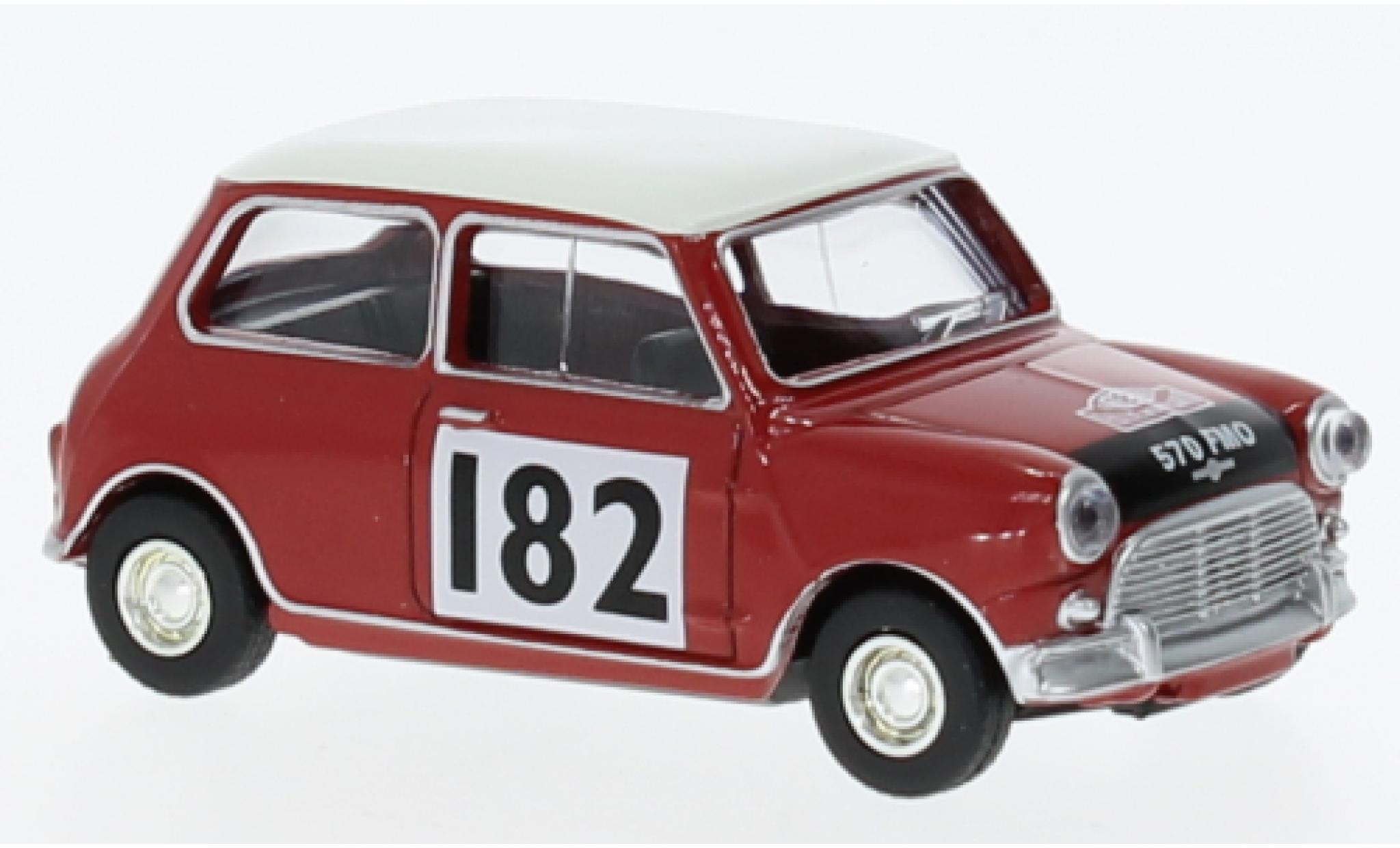 Mini Cooper 1/64 Norev S rood/wit 1964 1:64 modelauto