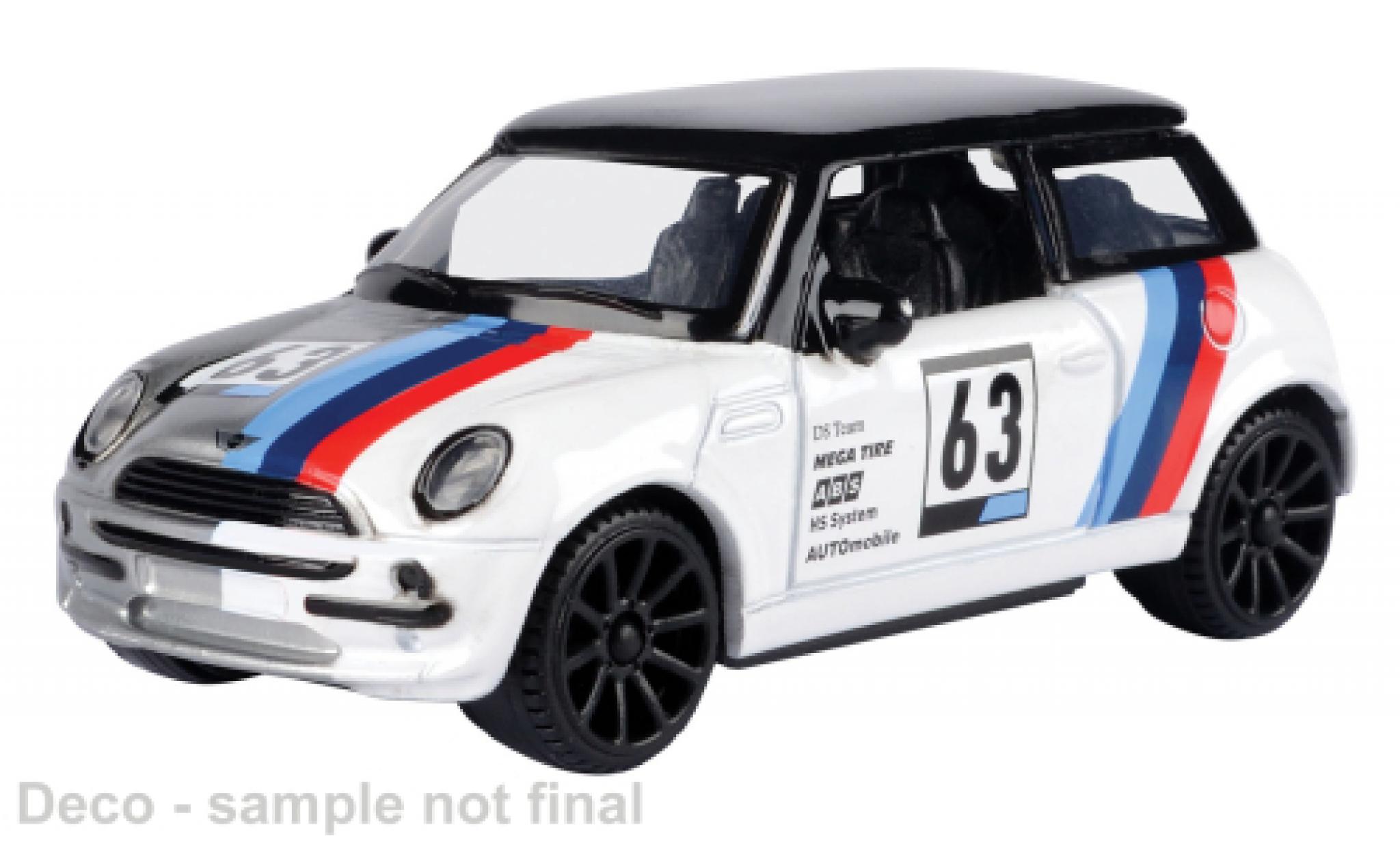Mini Cooper 1/43 Motormax wit/Dekor 1:43 modelauto
