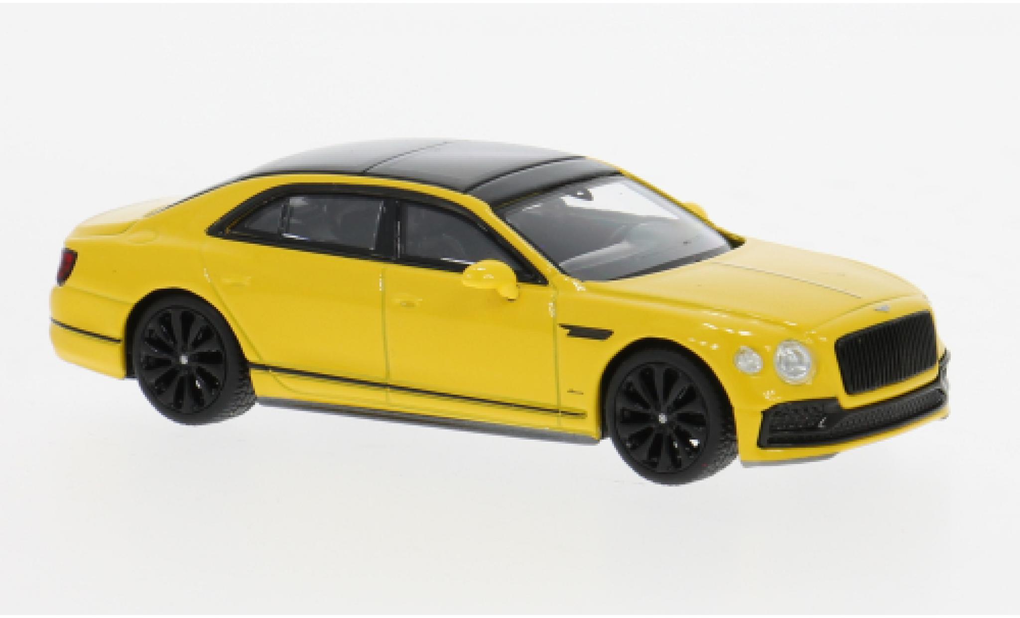 Bentley Flying Spur 1/64 Mini GT geel 1:64 modelauto