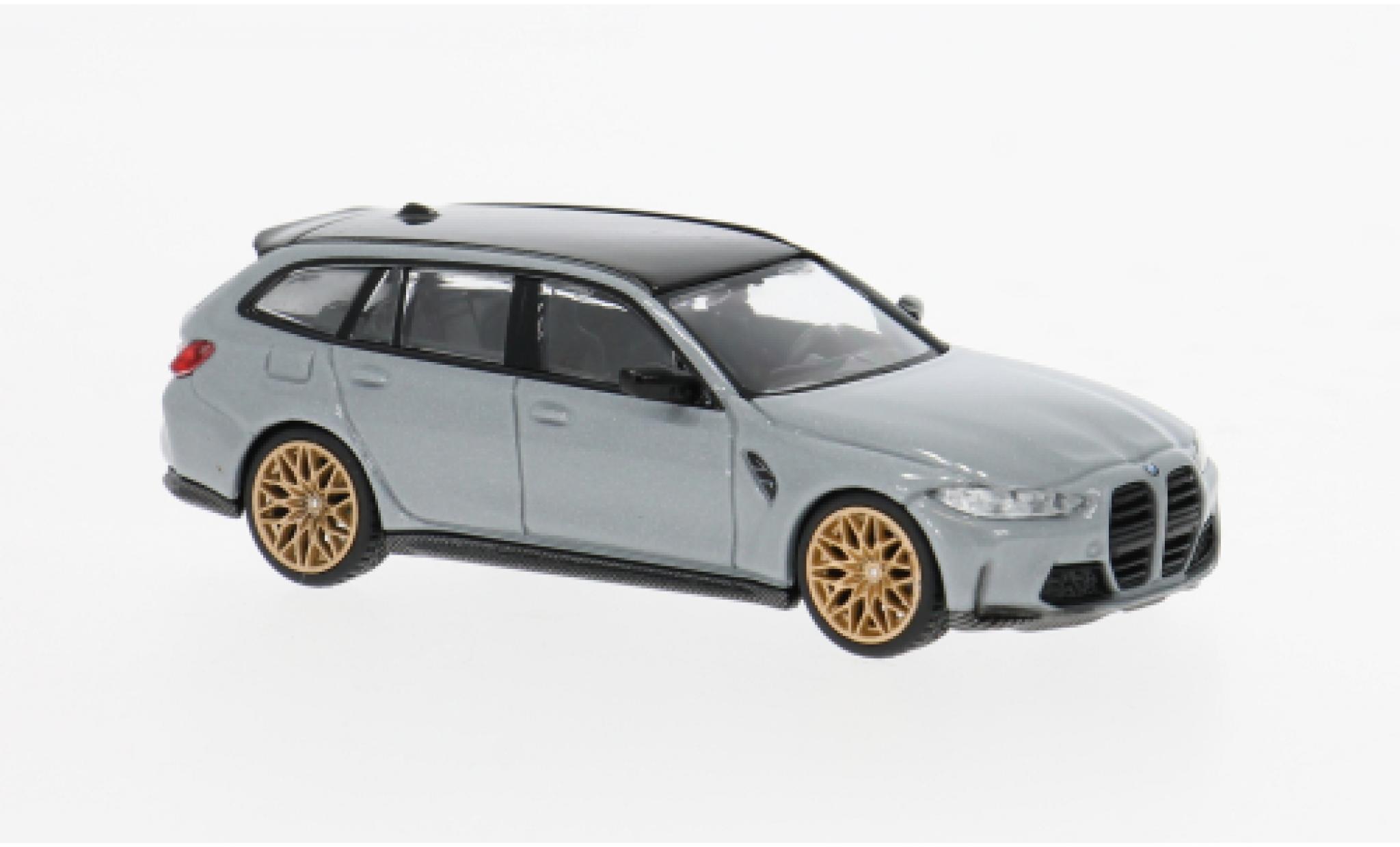 Bmw M3 1/64 Mini GT Competition (G81) grijs 2024 1:64 modelauto