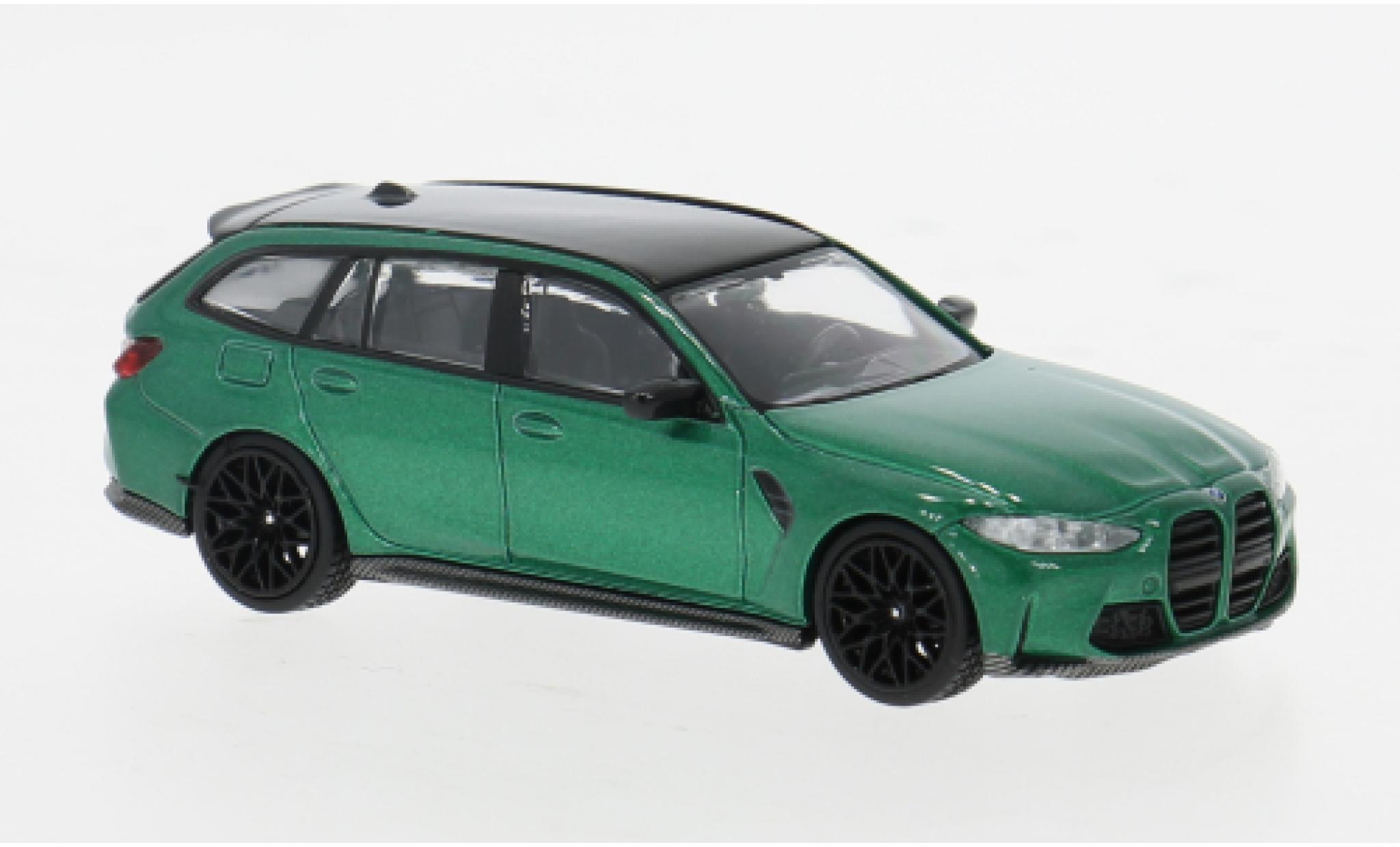 Bmw M3 1/64 Mini GT Competition Touring (G81) groen 1:64 modelauto