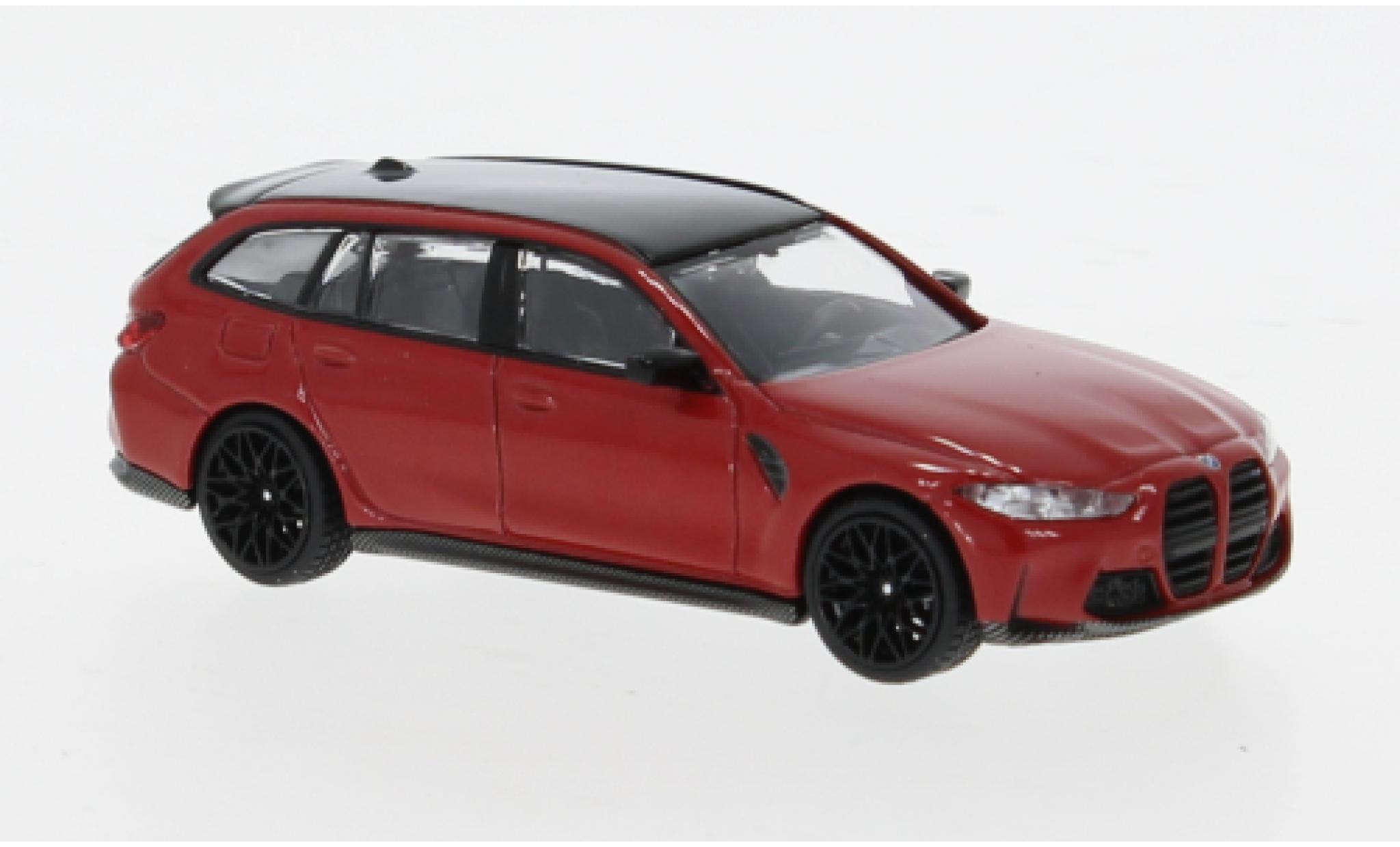 Bmw M3 1/64 Mini GT Competition Touring (G81) rood 1:64 modelauto