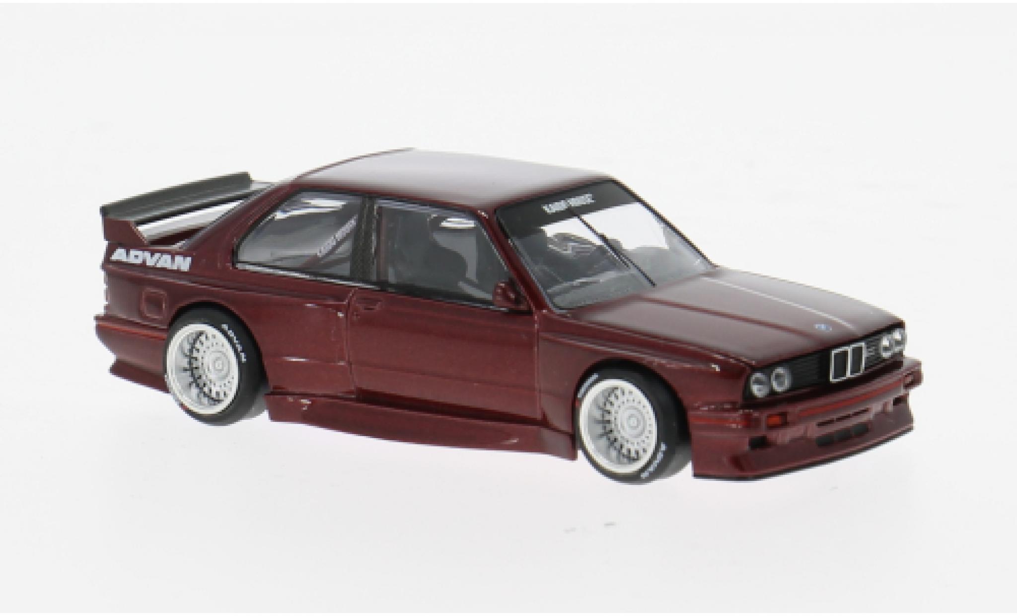 Bmw M3 1/64 Mini GT (E30) rood 1989 1:64 modelauto