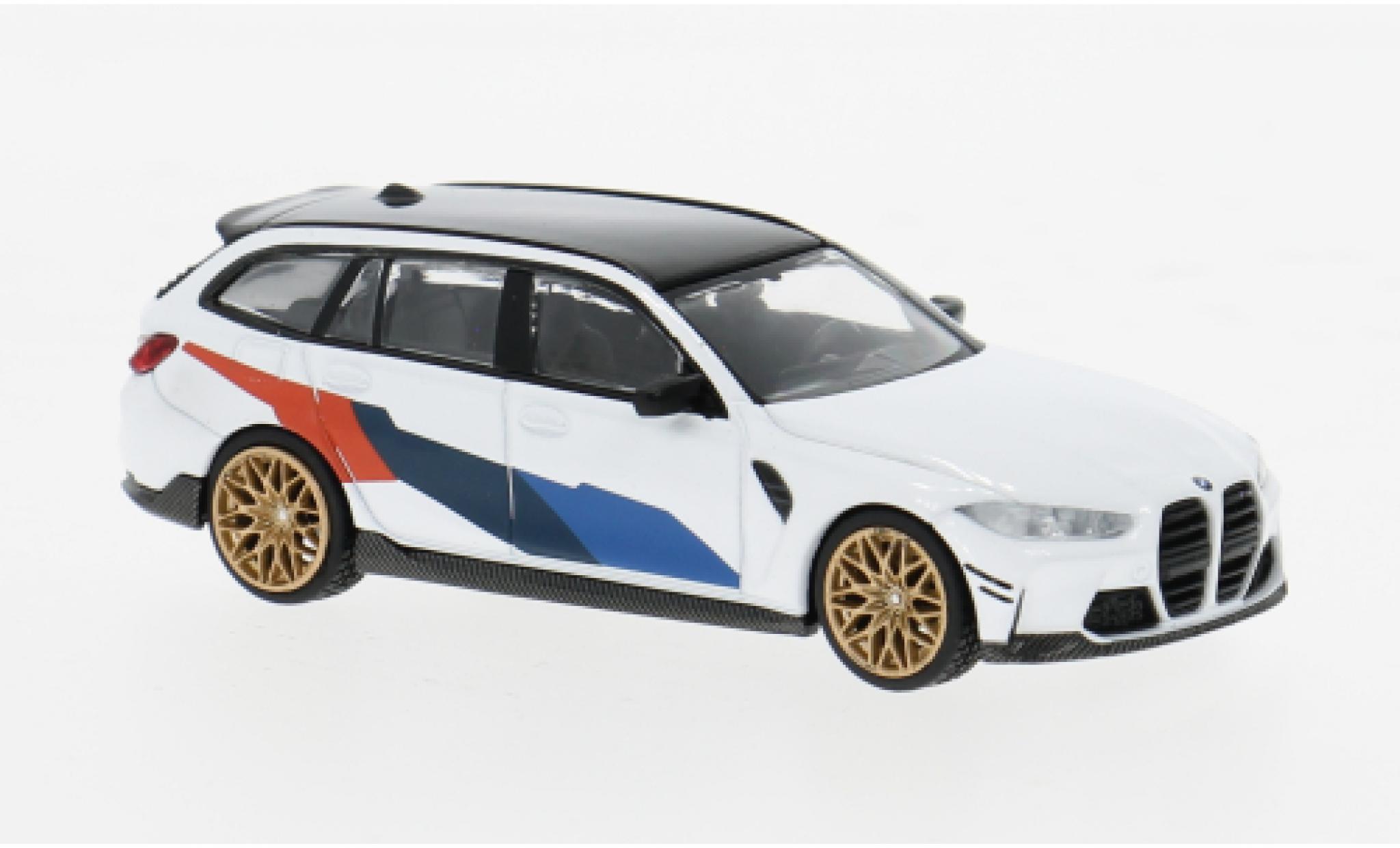 Bmw M3 1/64 Mini GT M Performance Touring wit/Dekor 1:64 modelauto