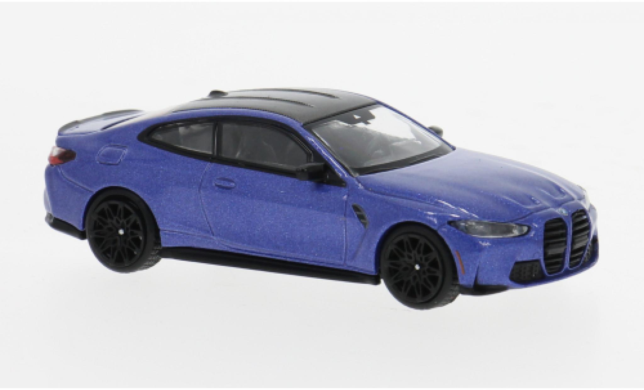Bmw M4 1/64 Mini GT Competition (G82) blauw/zwart 2024 1:64 modelauto