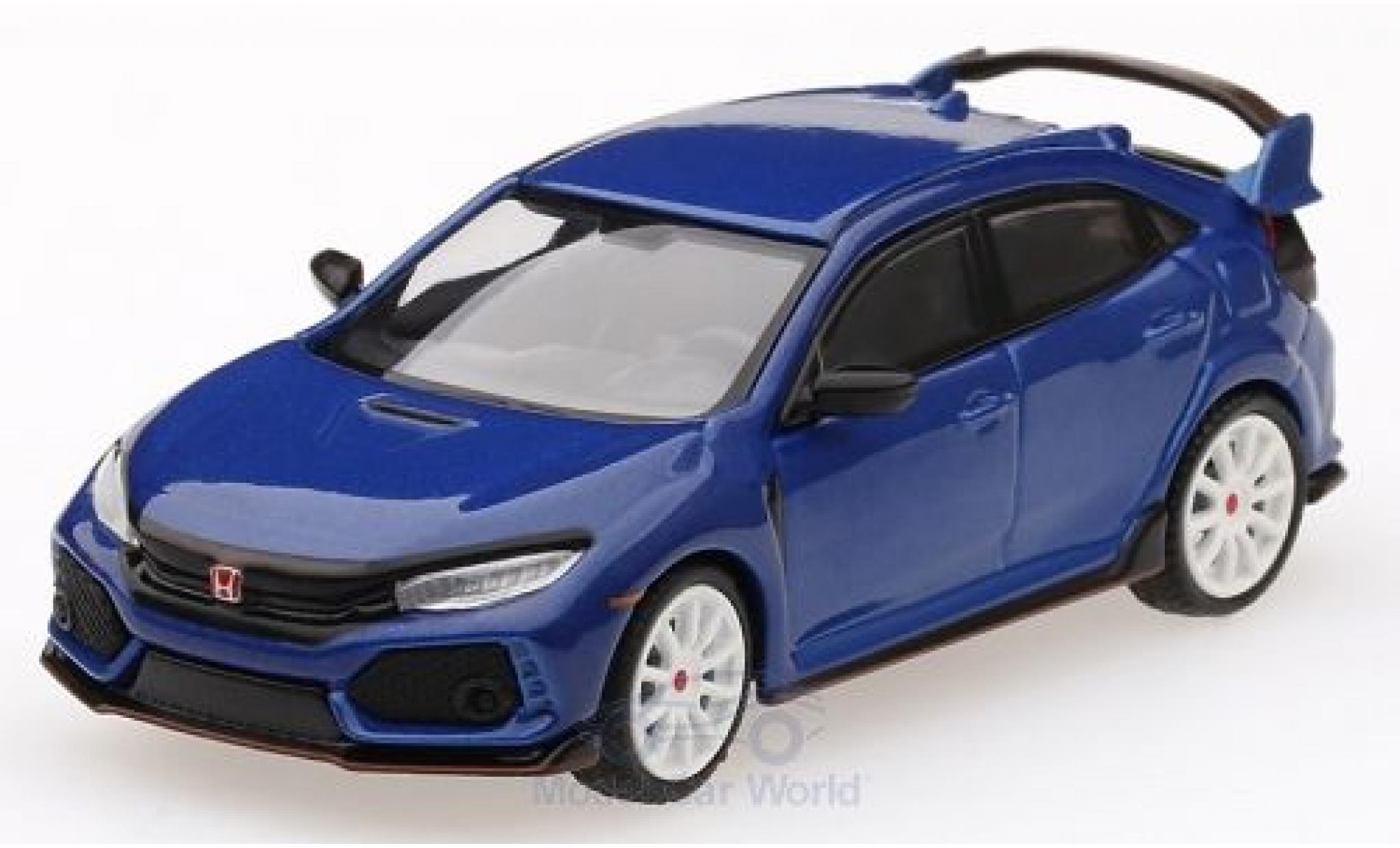 Honda Civic 1/64 Mini GT Type R (FK8) blauw RHD Modulo Kit modelauto