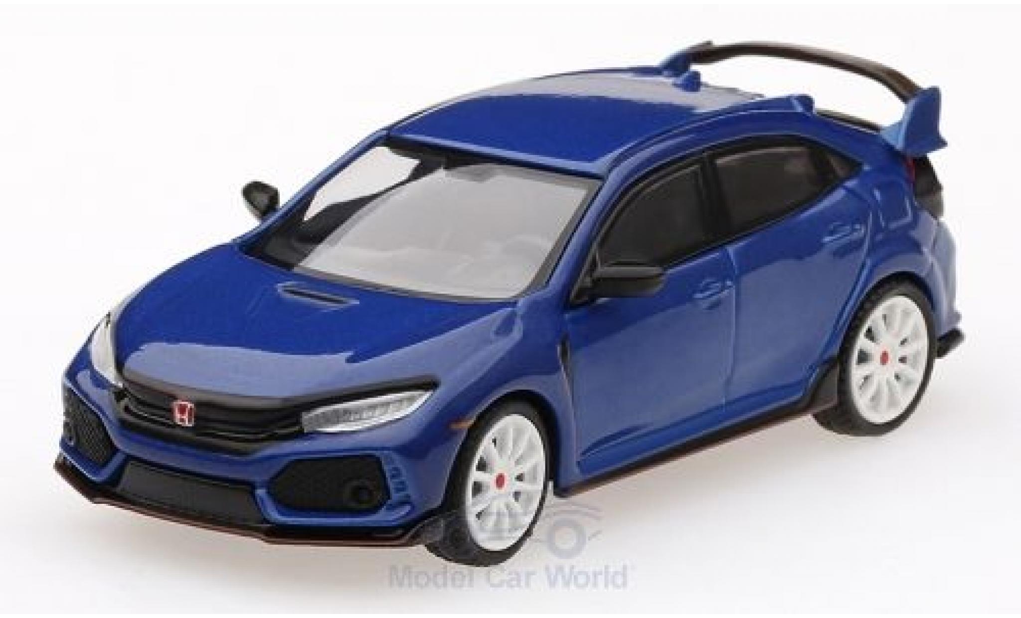 Honda Civic 1/64 Mini GT Type R (FK8) metallic blauw Modulo Kit modelauto