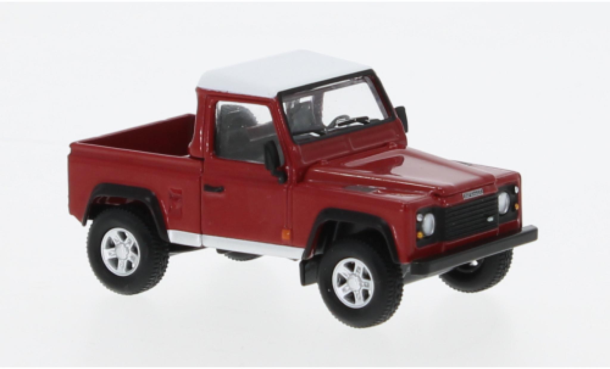 Land Rover Defender 1/64 Mini GT 90 Pick Up rood/wit 1:64 modelauto