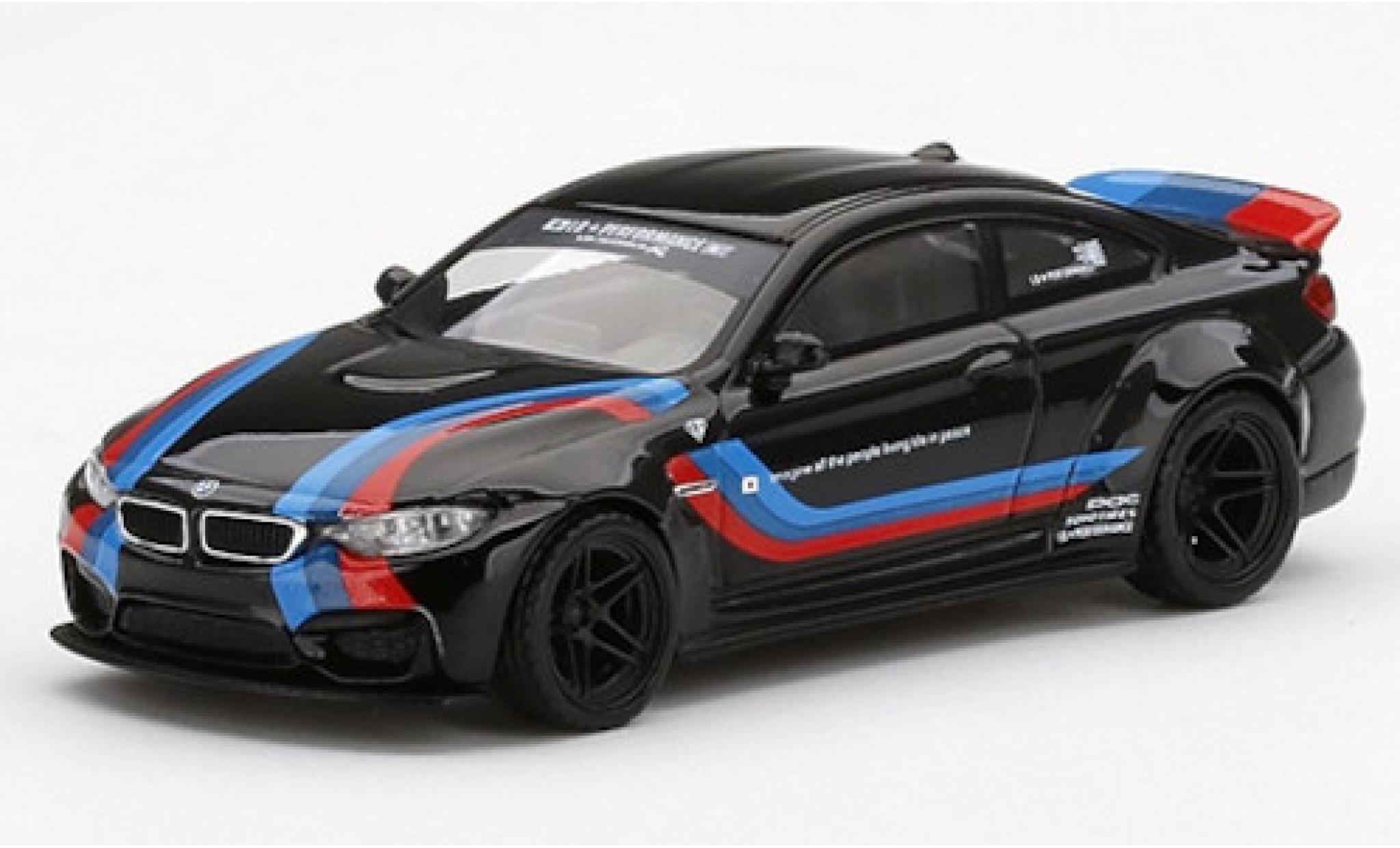 Bmw M4 1/64 Mini GT LB Works zwart/Dekor modelauto