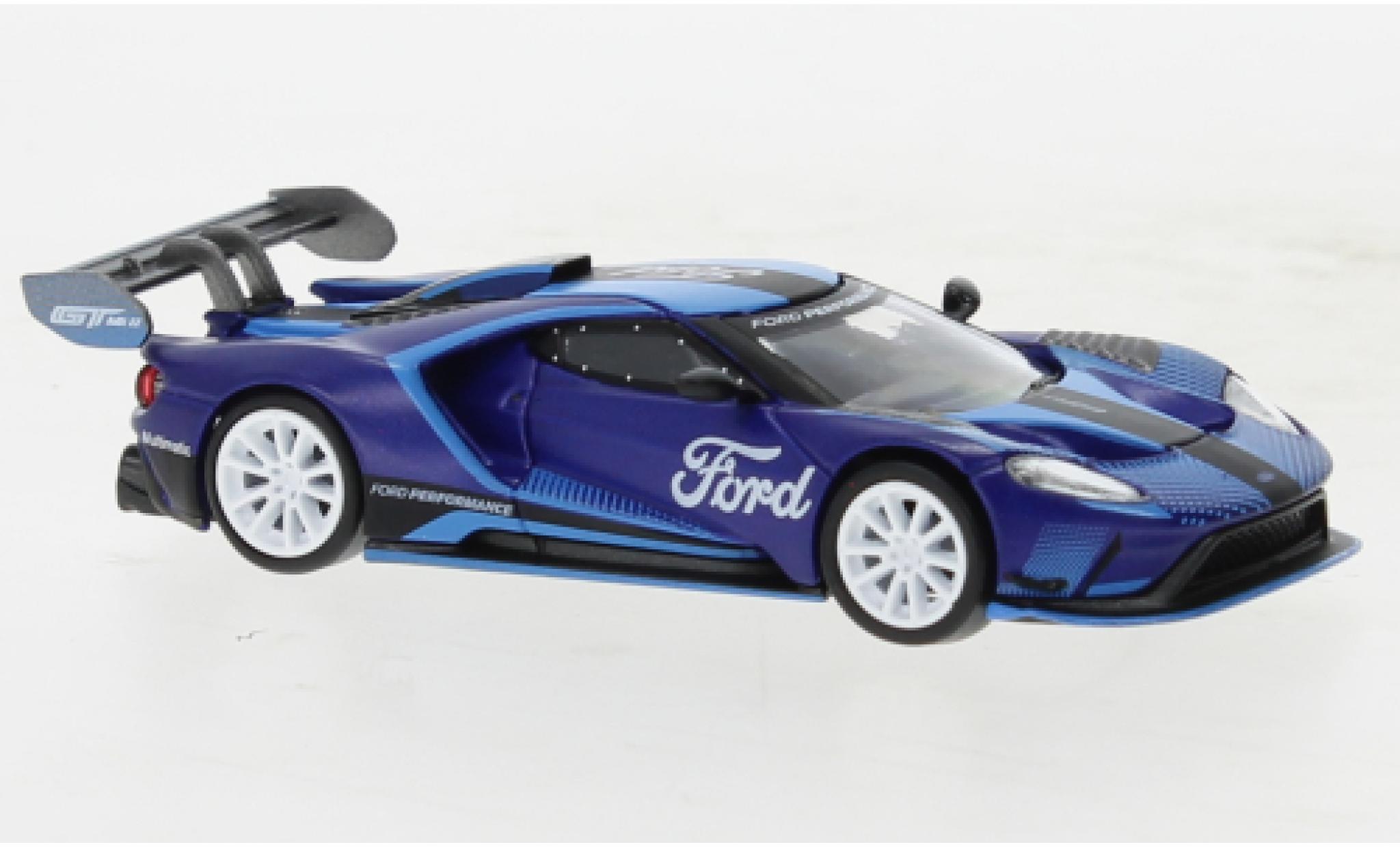 Ford GT 1/64 Mini GT MK II Performance blauw modelauto
