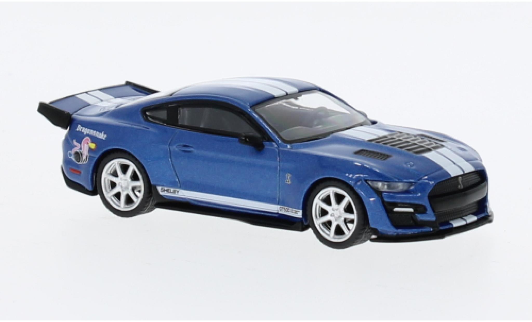Shelby GT 500 1/64 Mini GT Ford Mustang Dragon Snake Concept metallic blauw/wit modelauto