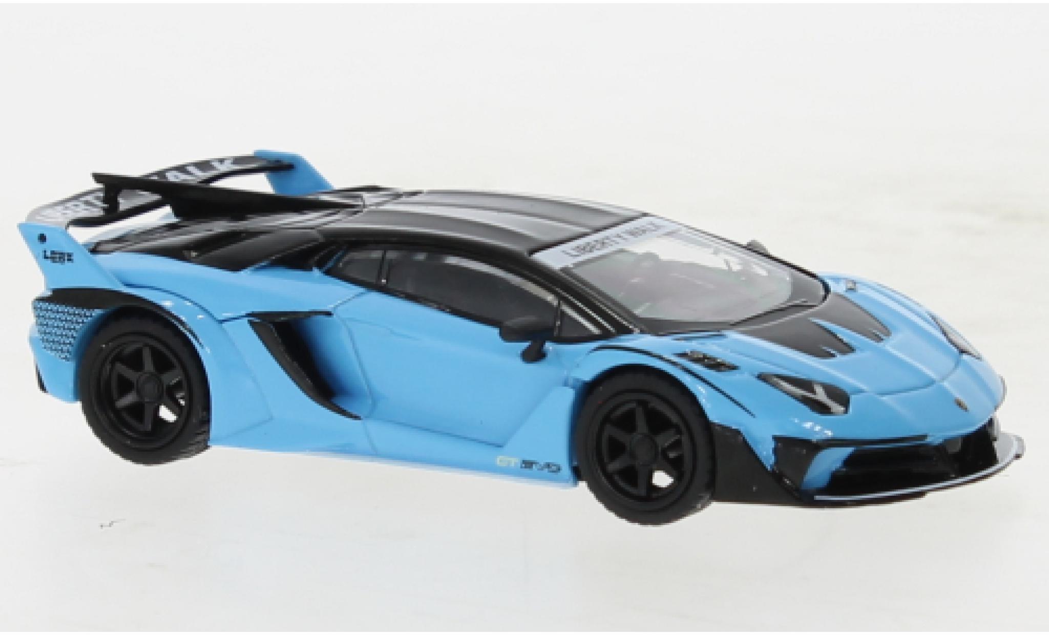 Lamborghini Aventador 1/64 Mini GT GT EVO LB-Silhouette Works blauw clair modelauto