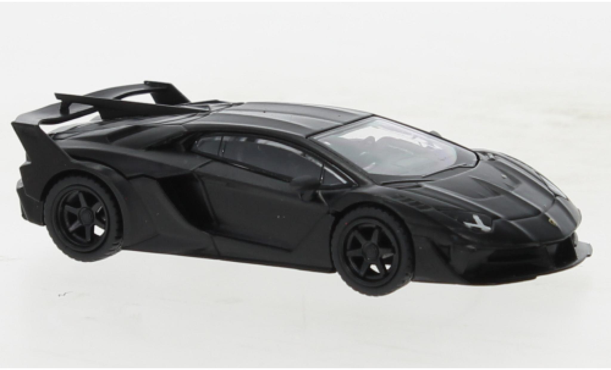 Lamborghini Aventador 1/64 Mini GT GT EVO LB-Silhouette Works matte zwart modelauto