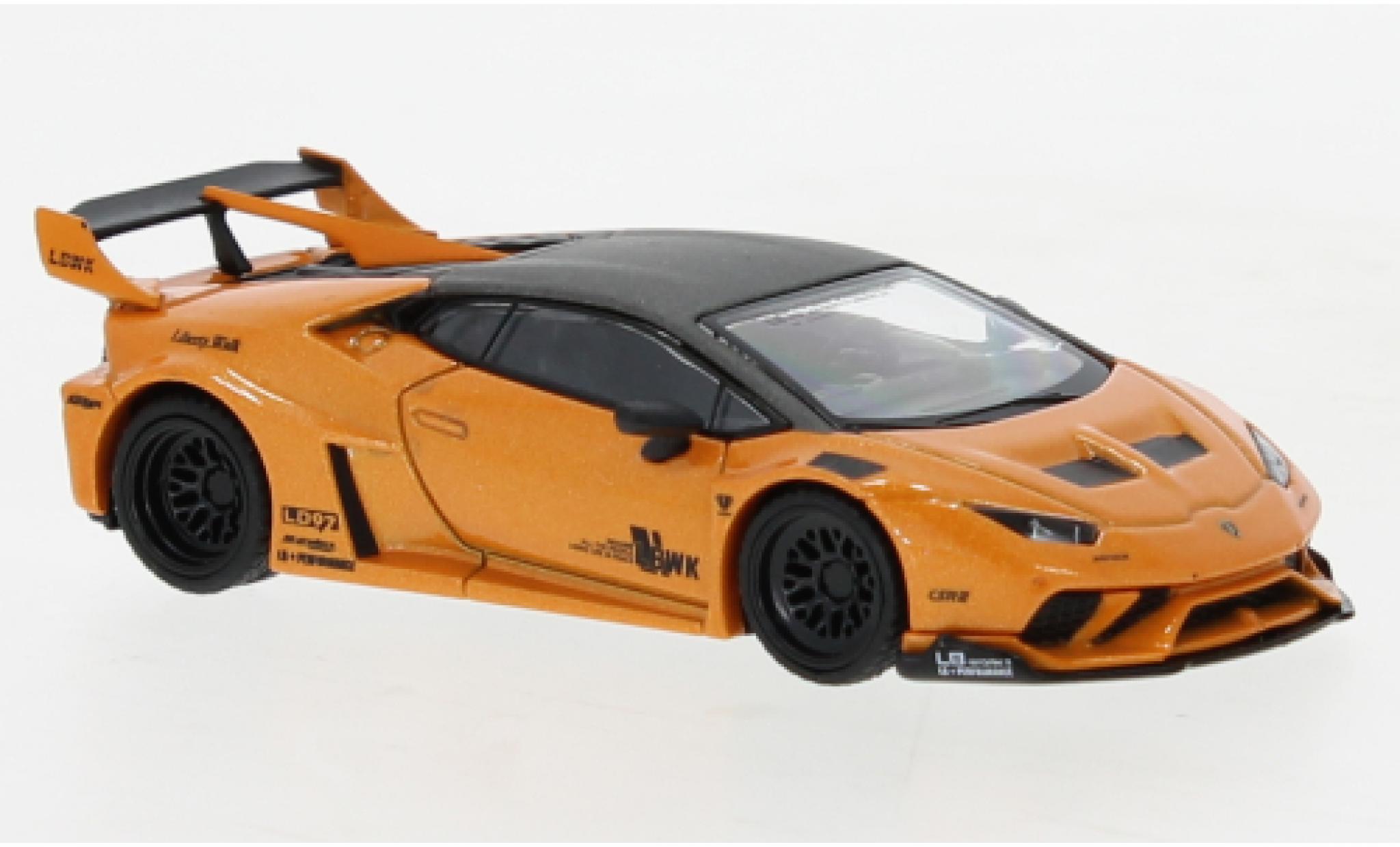 Lamborghini Huracan 1/64 Mini GT GT LB Works metallic oranje modelauto