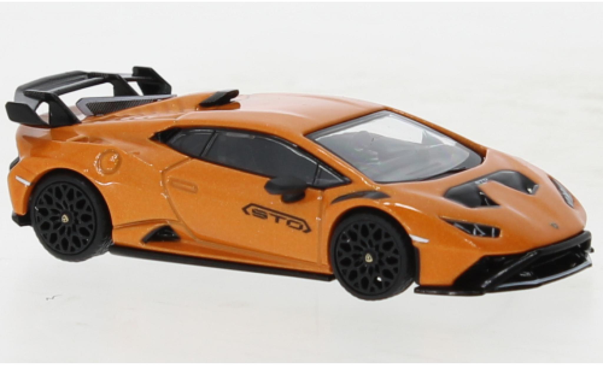 Lamborghini Huracan 1/64 Mini GT STO metallic oranje modelauto