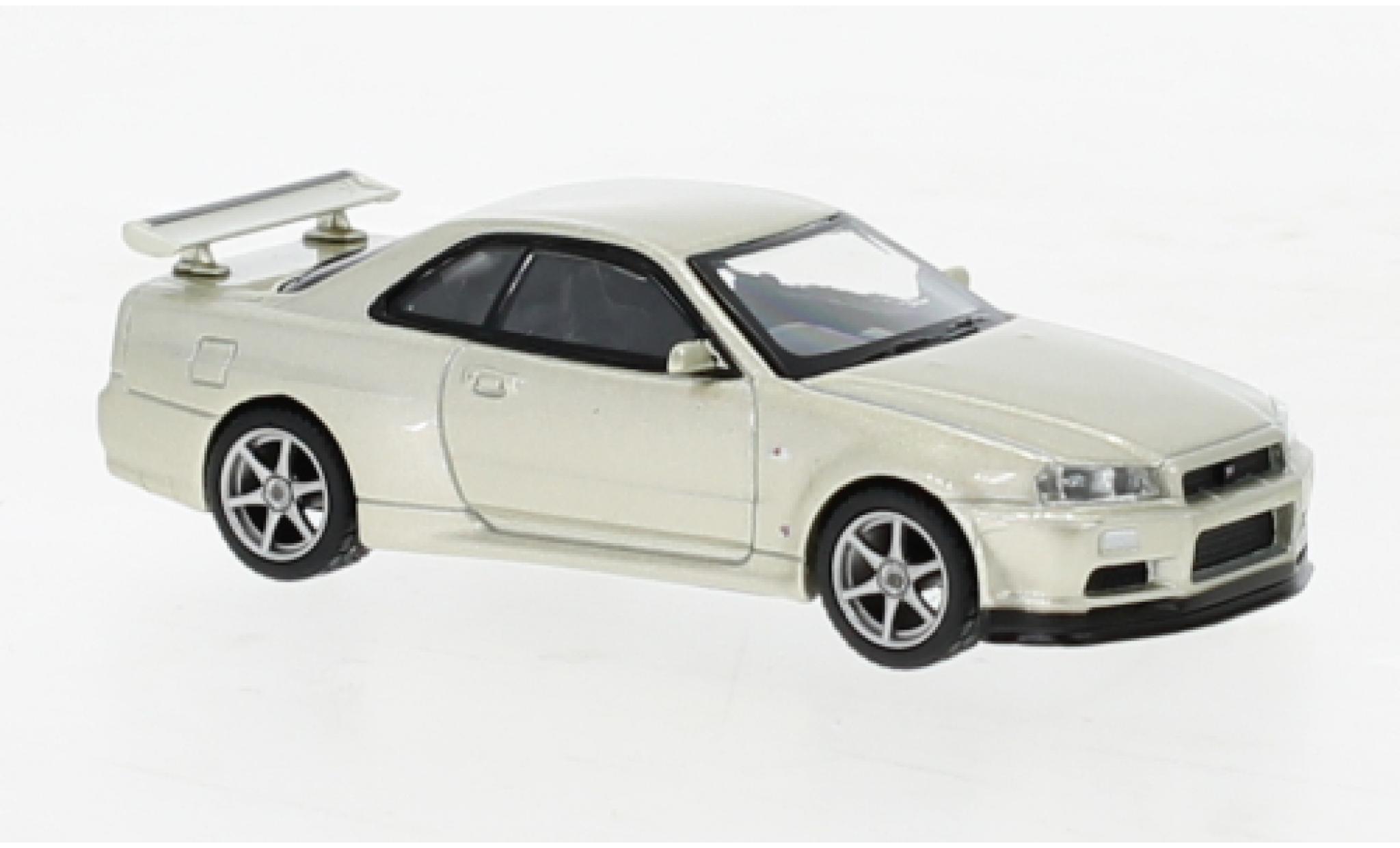 Nissan Skyline 1/64 Mini GT GT-R (R34) M-Spec metallic beige modelauto