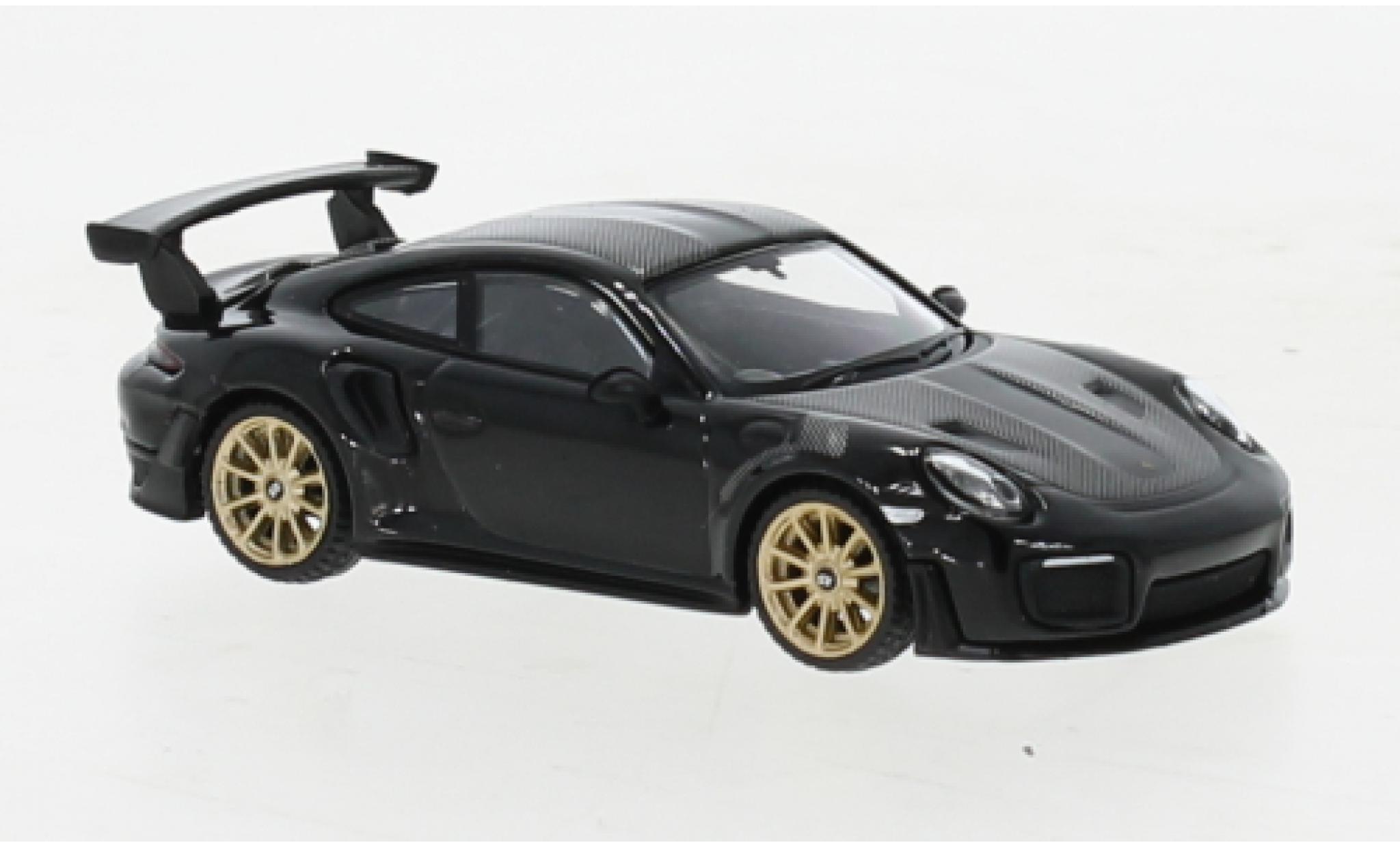 Porsche 991 GT2 RS 1/64 Mini GT 911  zwart RHD modelauto