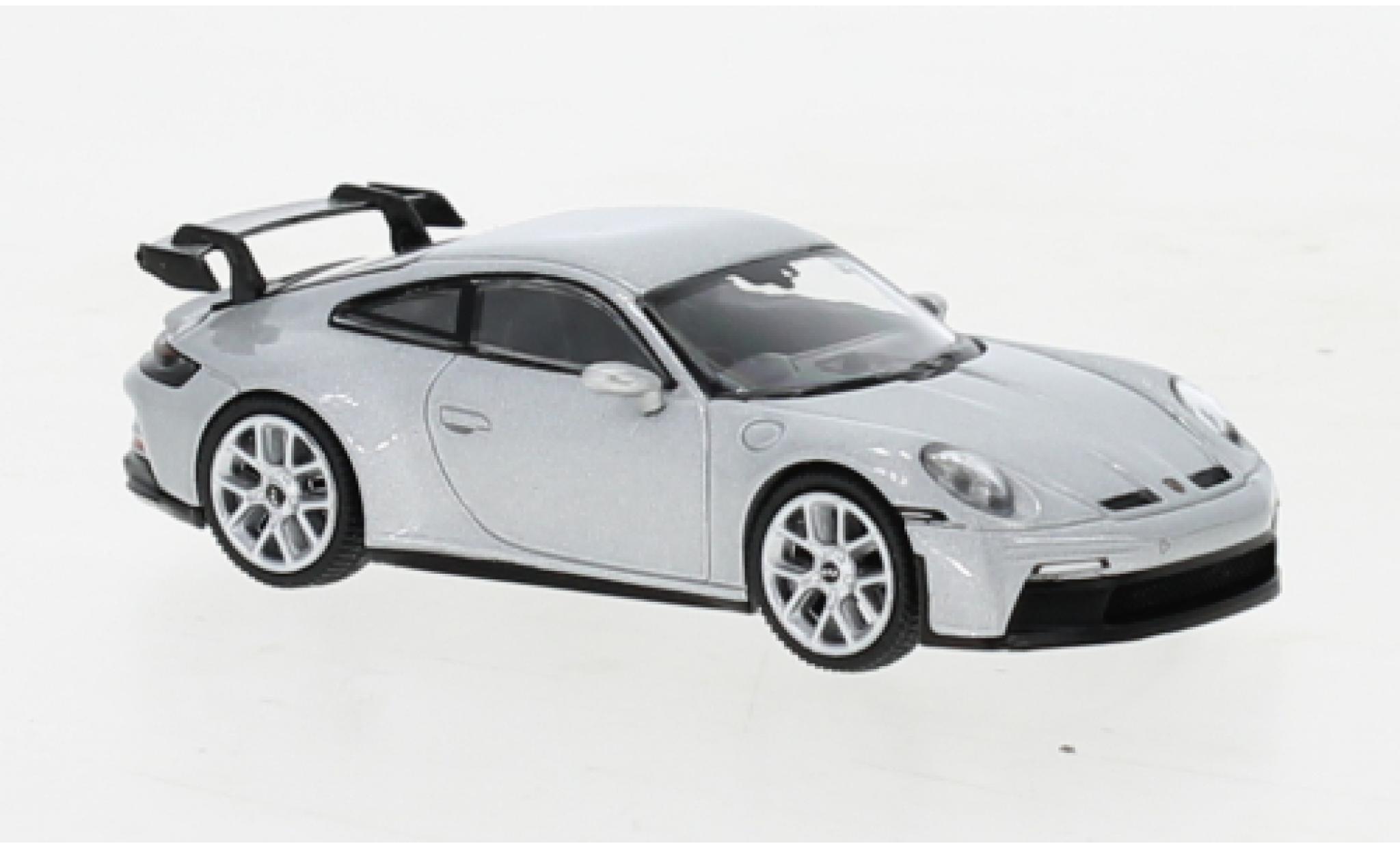 Porsche 992 GT3 1/64 Mini GT 911  grijs modelauto