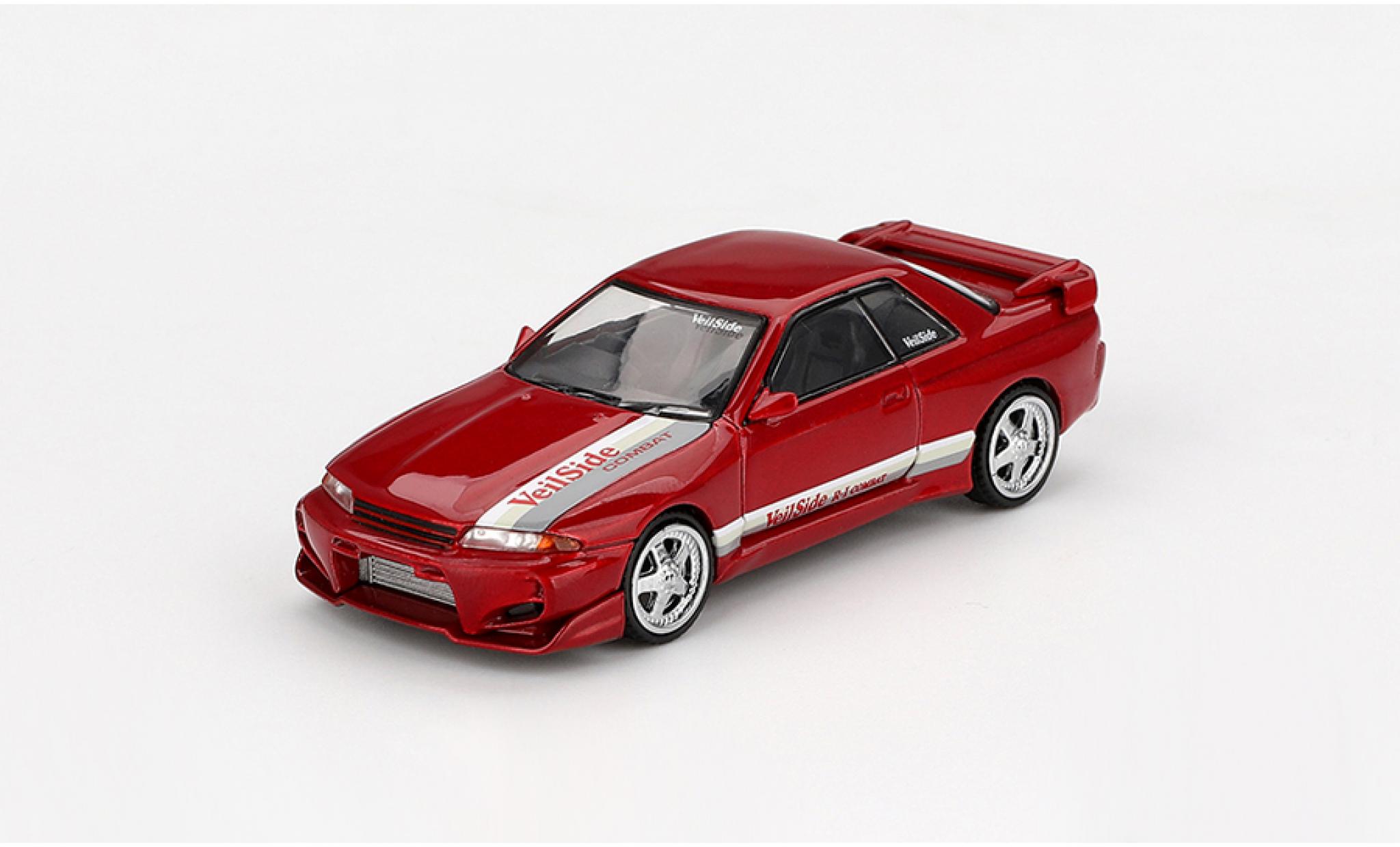Nissan Skyline 1/64 Mini GT GT-R (R32) rood 1:64 modelauto