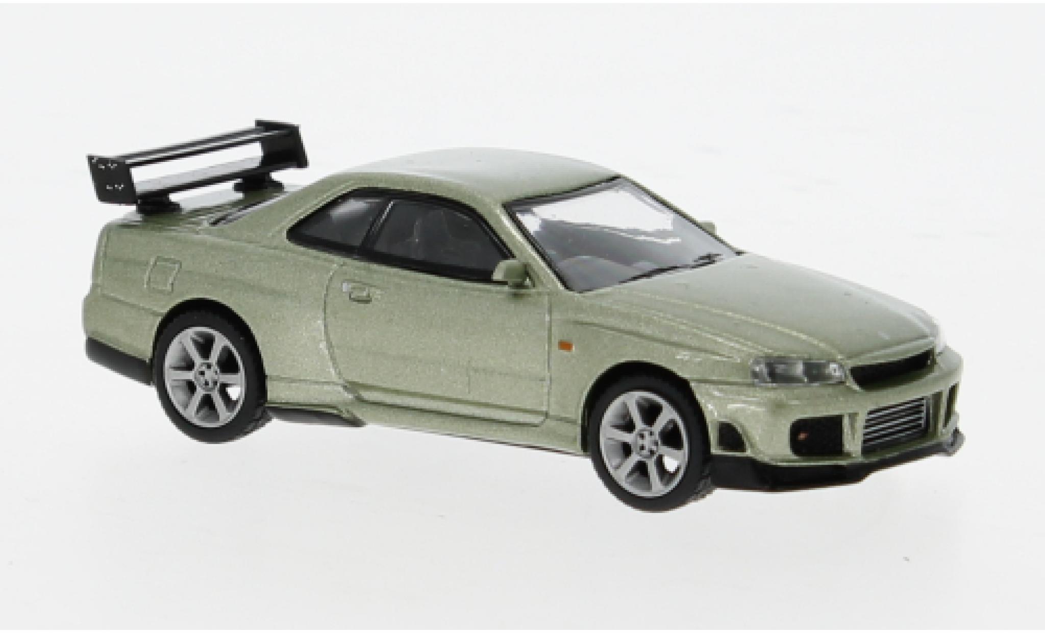 Nissan Skyline 1/64 Mini GT GT-R (R34) Tommykaira R-z groen 1:64 modelauto
