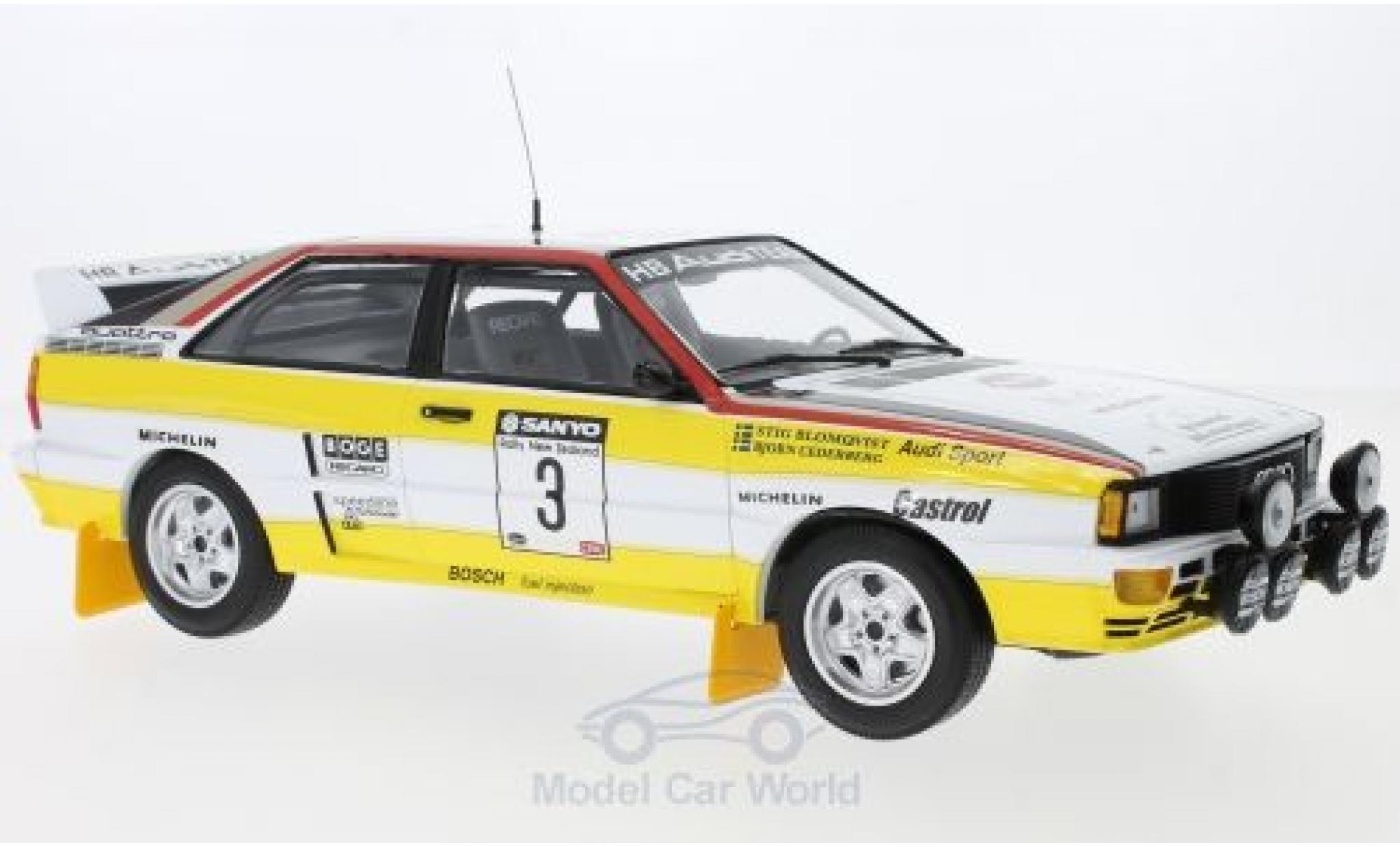 Audi Quattro 1/18 Minichamps quattro A2 No.3 Sport Rallye Neuseeland 1984 S.Blomqvist/B.Cederberg modelauto