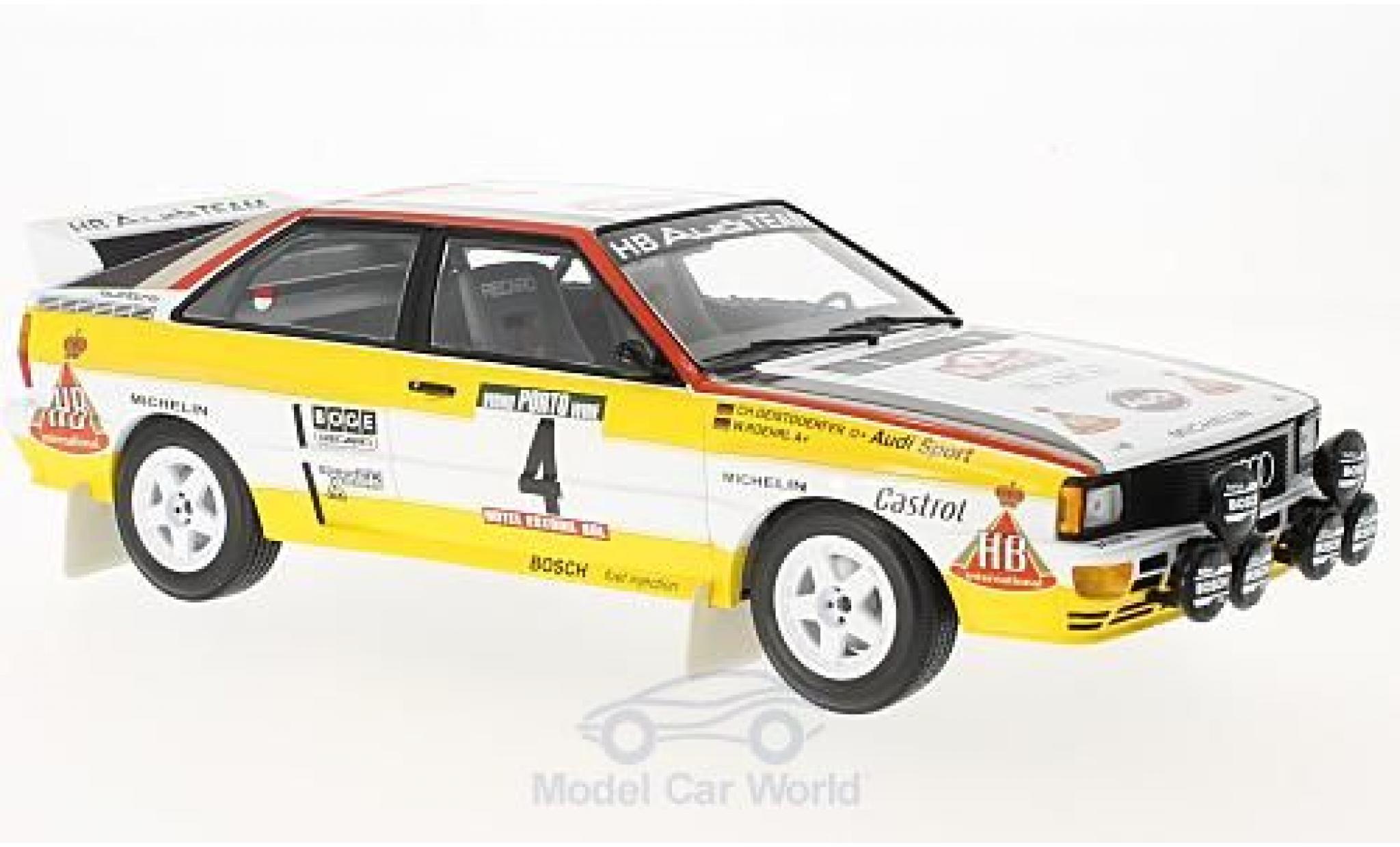 Audi Quattro 1/18 Minichamps quattro A2 No.4 HB Rallye WM Rallye Portugal 1984 W.R&ouml;hrl/C.Geistd&ouml;rfer modelauto