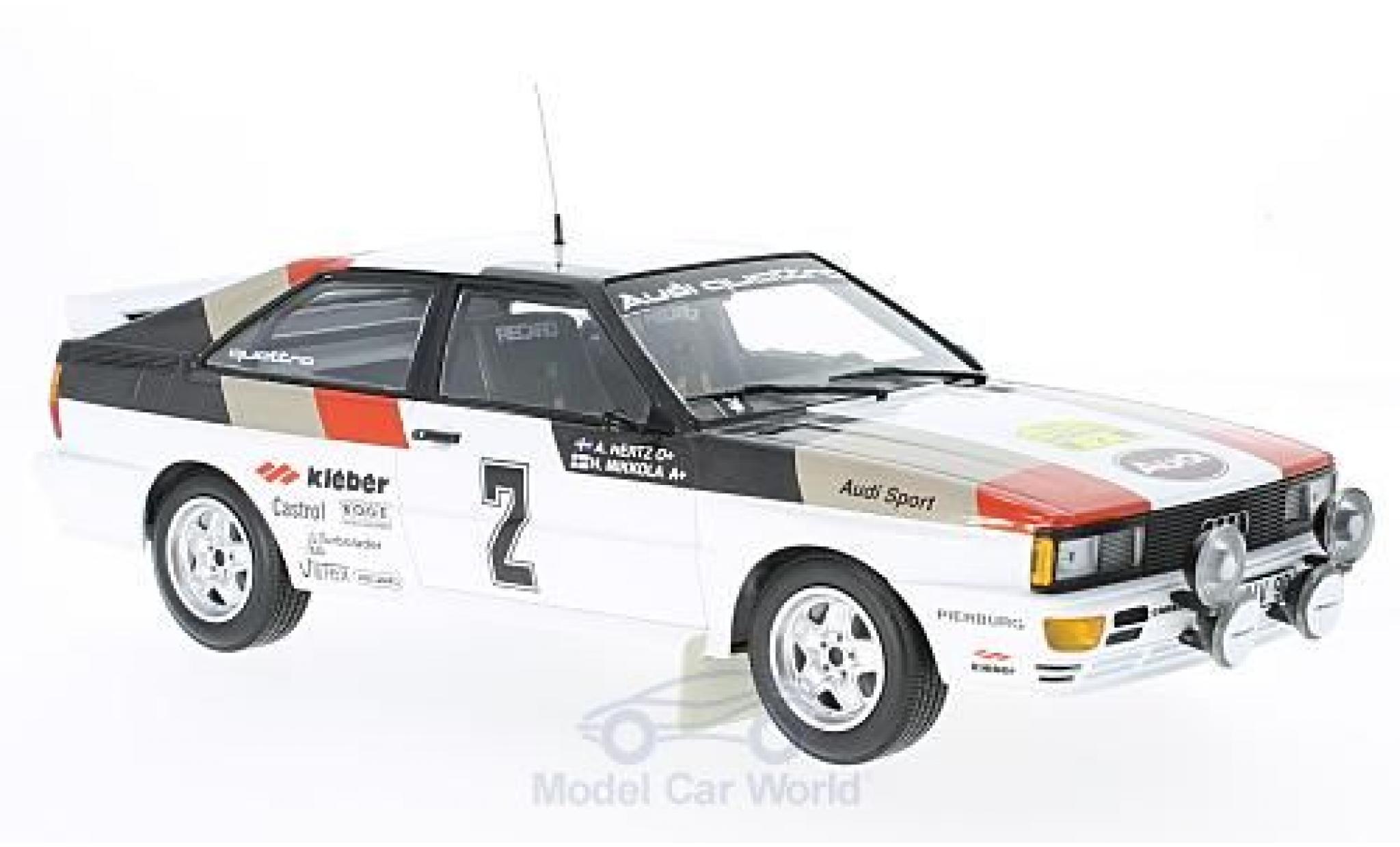 Audi Quattro 1/18 Minichamps quattro No.2 Sport Rallye WM Rallye Schweden 1981 H.Mikkola/A.Hertz modelauto