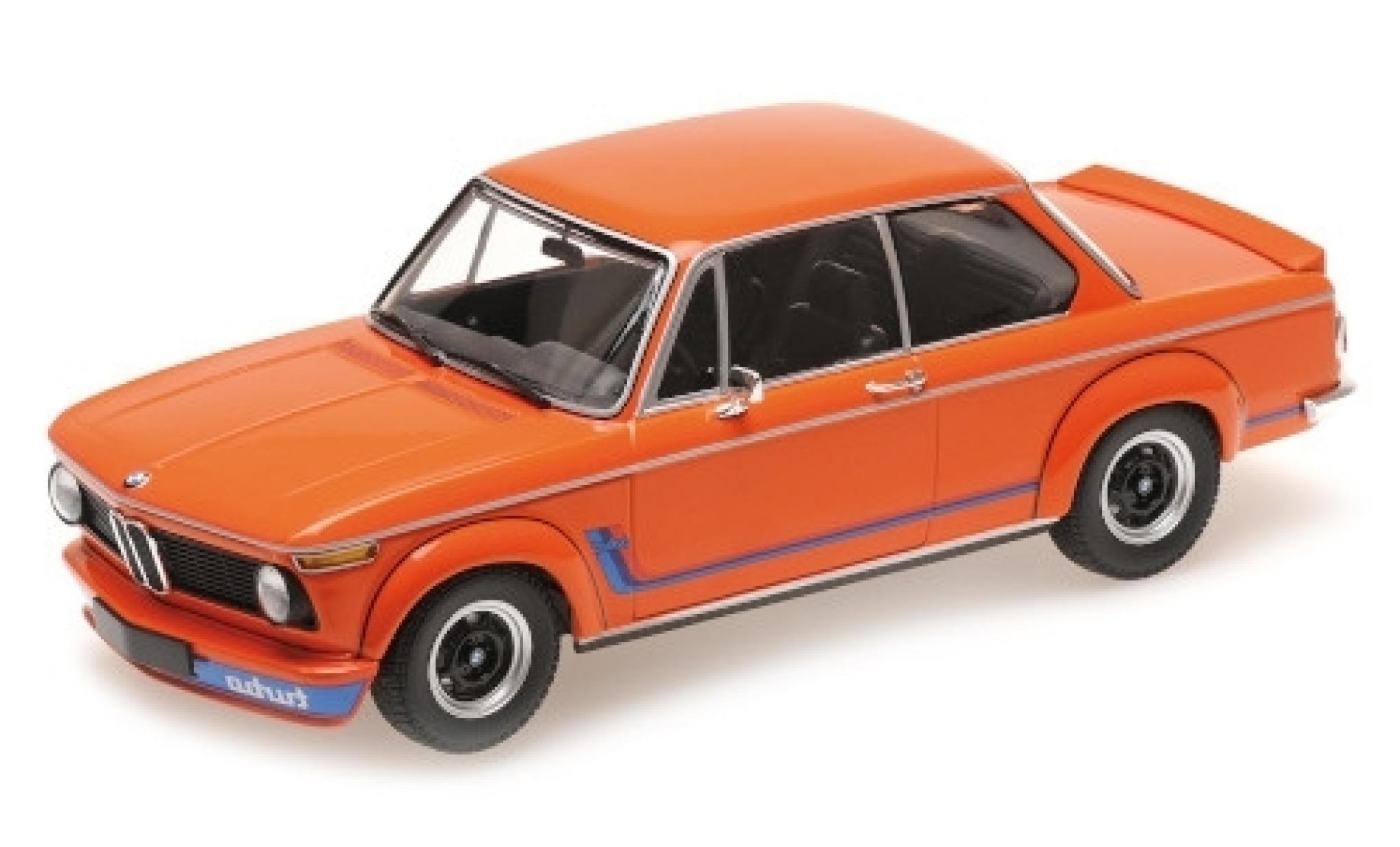 Bmw 2002 1/18 Minichamps Turbo oranje/Dekor 1973 modelauto