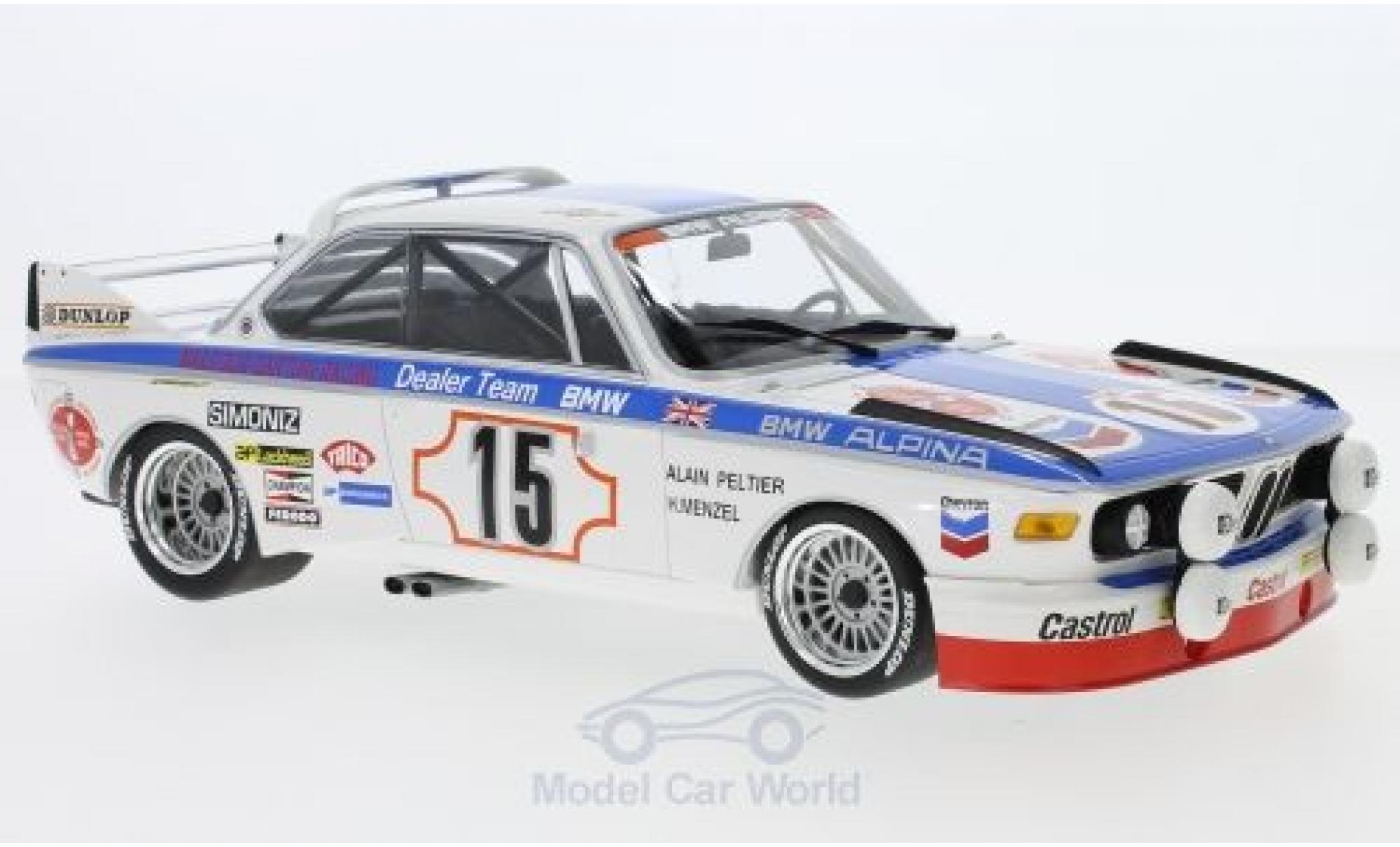 Bmw 3.0 S 1/18 Minichamps CSL No.15 Alpina 24h Spa 1973 A.Peltier/H.Menzel modelauto