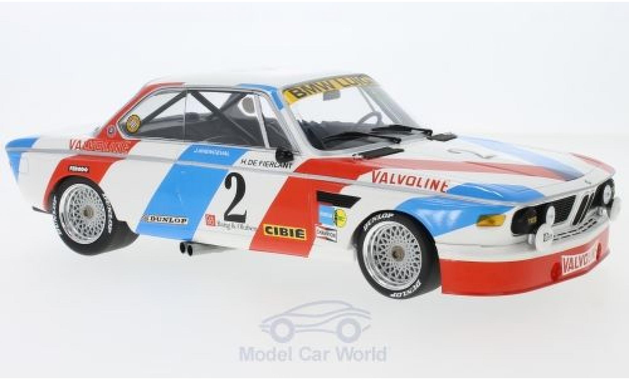 Bmw 3.0 S 1/18 Minichamps CSL No.2 Luigi Racing 24h Spa 1975 H.de Fierlant/J.Xhenceval modelauto