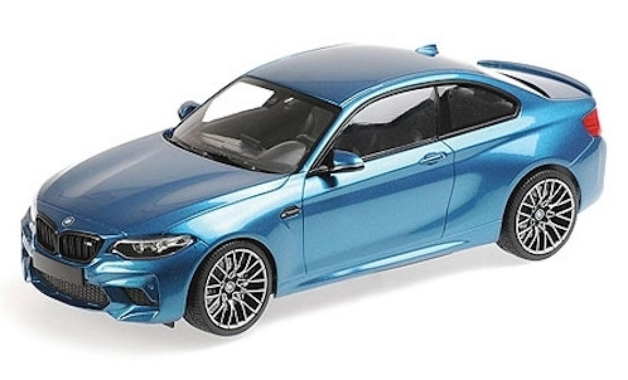 Bmw M2 1/18 Minichamps Competition metallic blauw 2019 modelauto