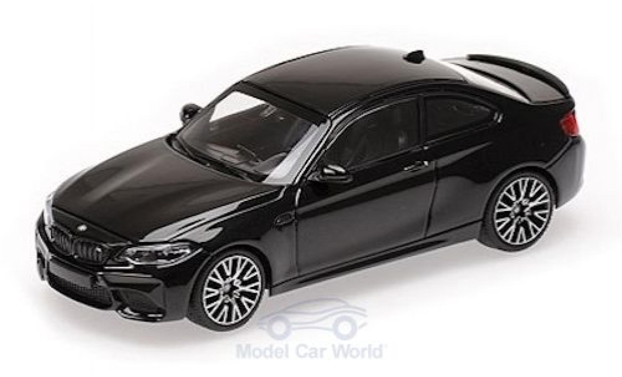 Bmw M2 1/43 Minichamps Competition metallic zwart 2019 modelauto