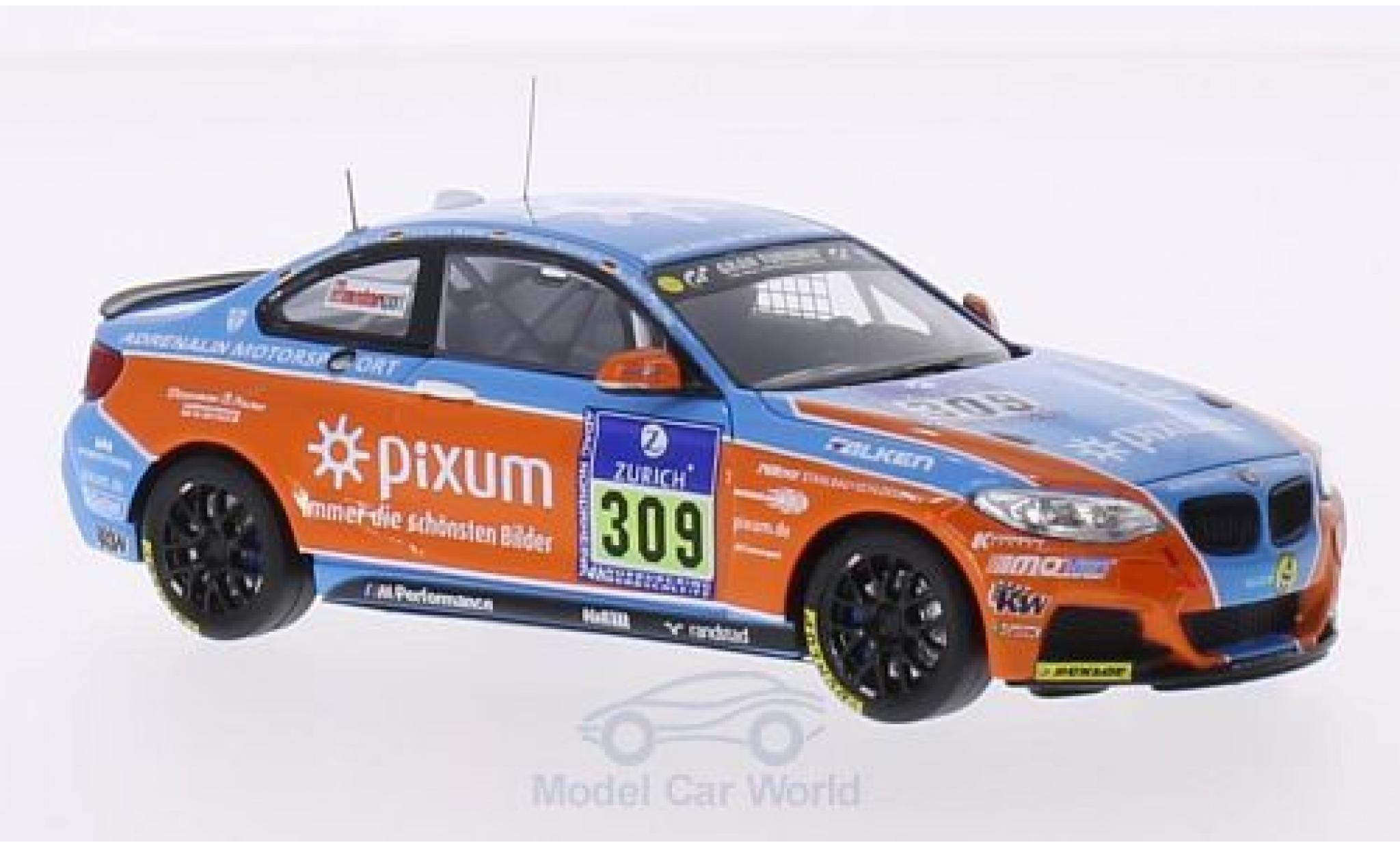 Bmw M2 1/43 Minichamps 35i Racing No.309 Adrenalin Motorsport Pixum 24h N&uuml;rburgring 2015 N.Fischer/C.Konnerth/T.Wolter/C.Rink modelauto
