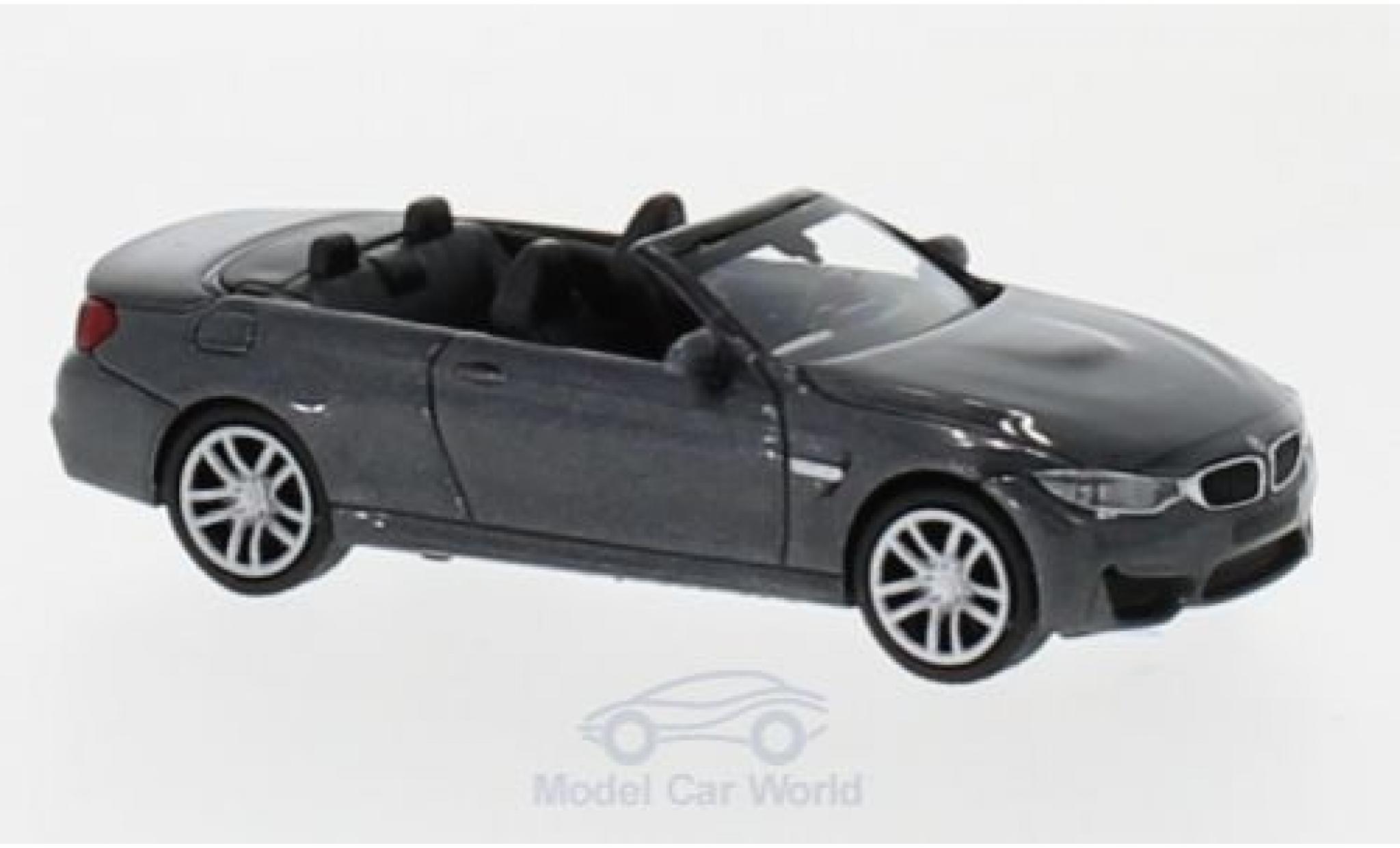 Bmw M4 1/87 Minichamps Cabriolet metallic grijs 2015 modelauto