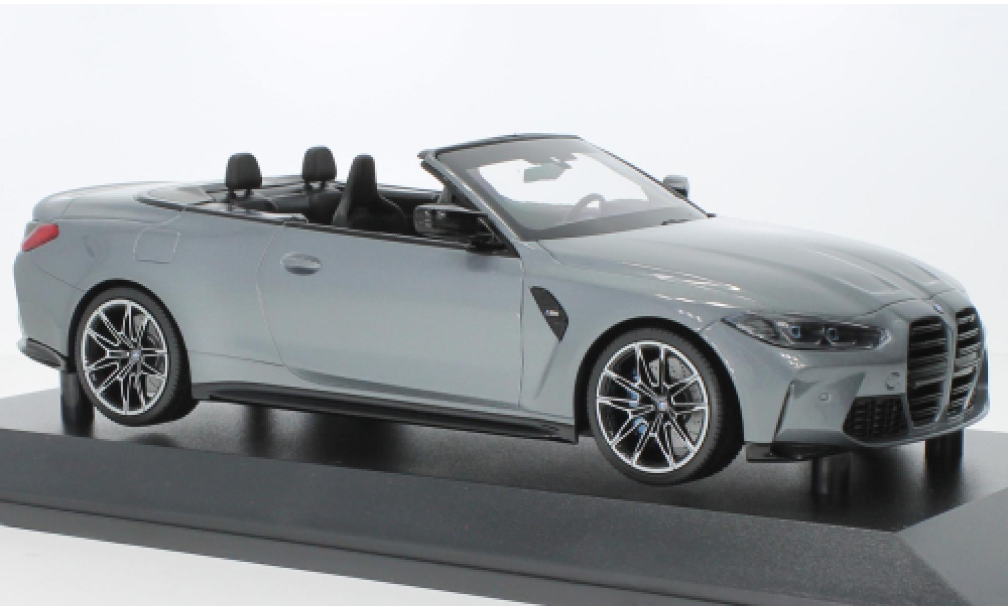Bmw M4 1/18 Minichamps Cabriolet metallic grijs 2020 1:18 modelauto