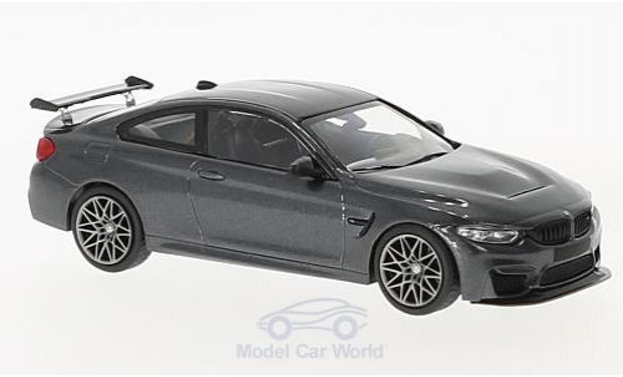 Bmw M4 1/43 Minichamps (F82) GTS metallic grijs 2016 mit grijsen Felgen modelauto