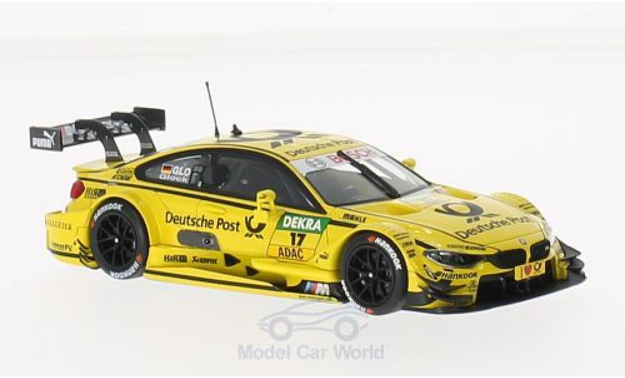 Bmw M4 1/43 Minichamps (F82) No.17 Team MTEK Deutsche Post DTM 2014 T.Glock modelauto