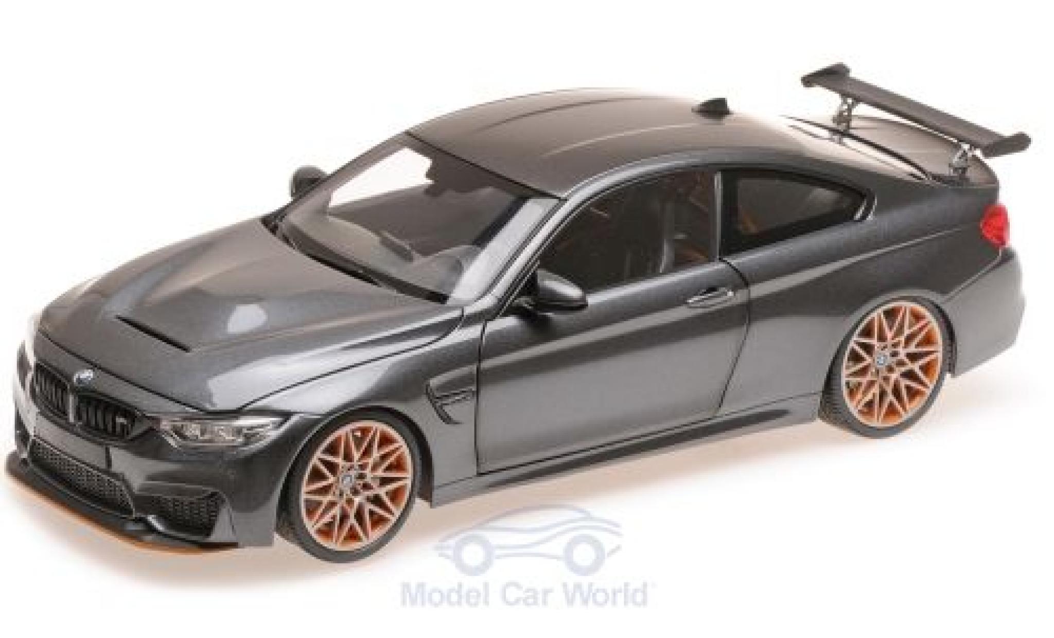 Bmw M4 1/18 Minichamps GTS metallic grijs 2016 modelauto
