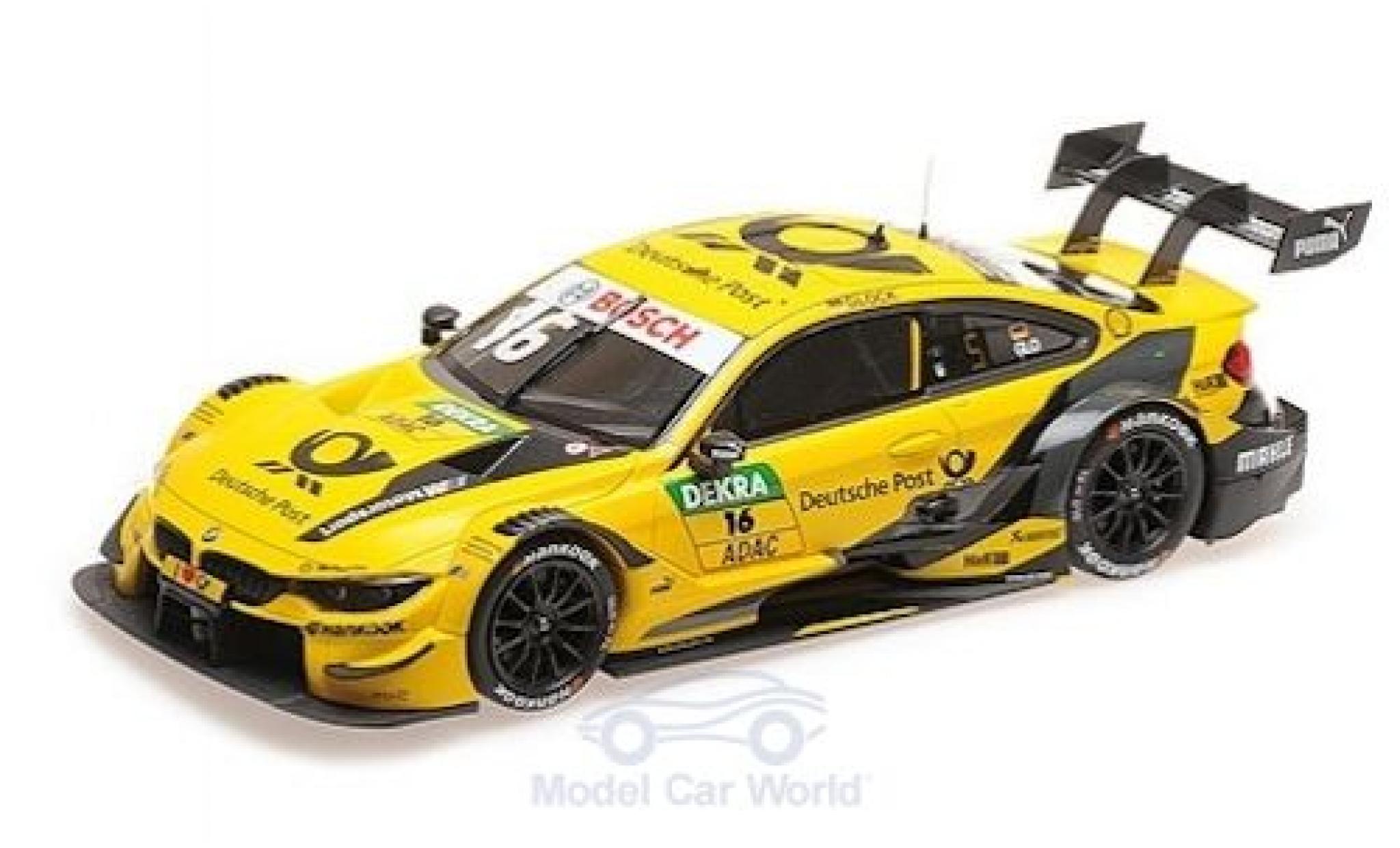 Bmw M4 1/18 Minichamps No.16 Team RMG Deutsche Post DTM 2018 T.Glock modelauto