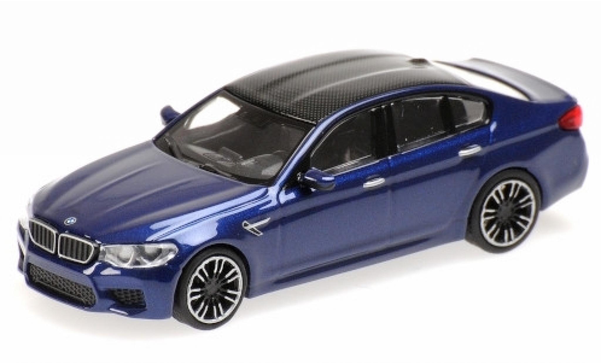Bmw M5 1/87 Minichamps (F90) metallic blauw/carbon 2018 modelauto