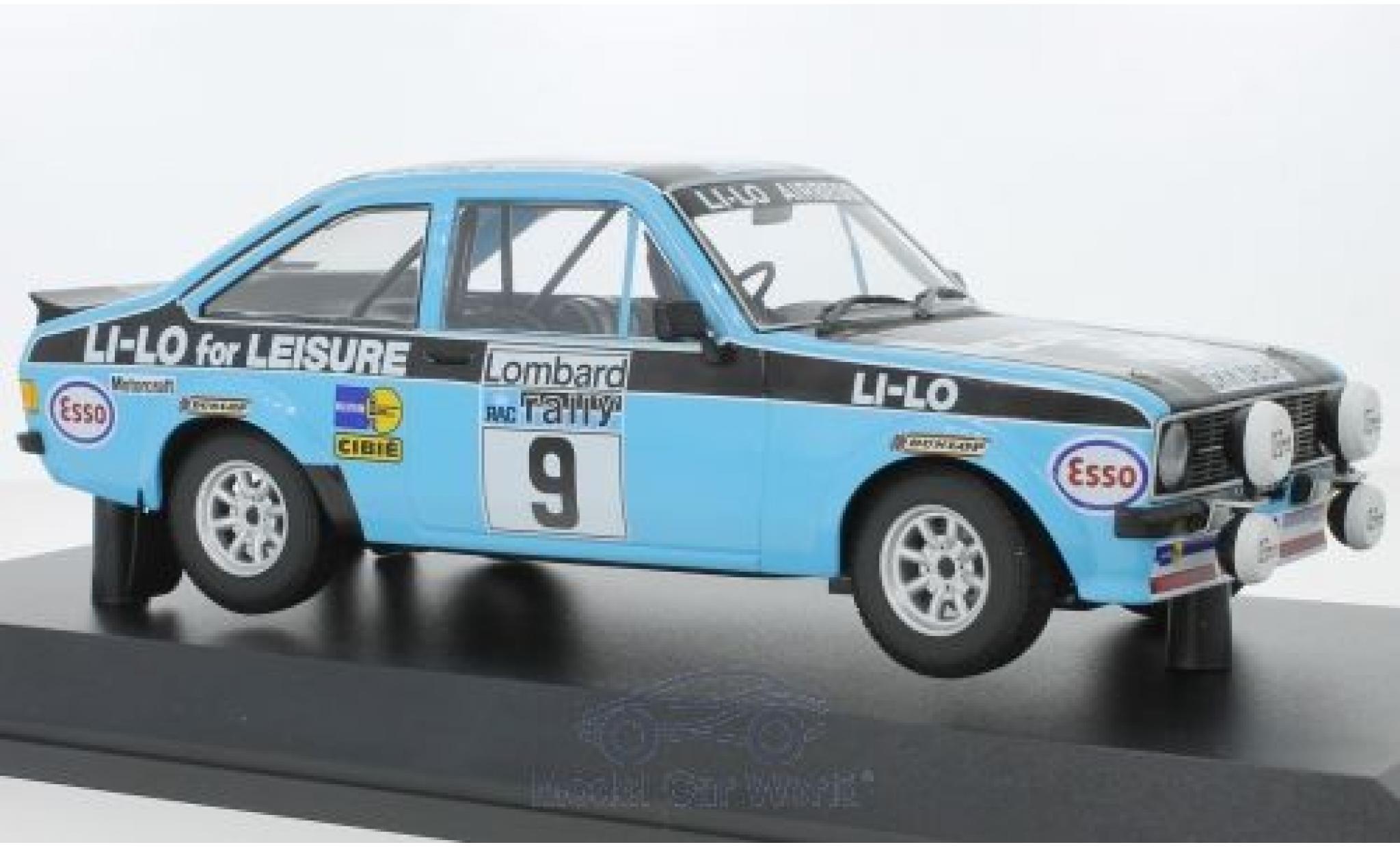 Ford Escort 1/18 Minichamps RS 1800 No.9 Li-Lo Equipe Esso Rallye RAC Lombard 1978 R.Clark/N.Wilson modelauto
