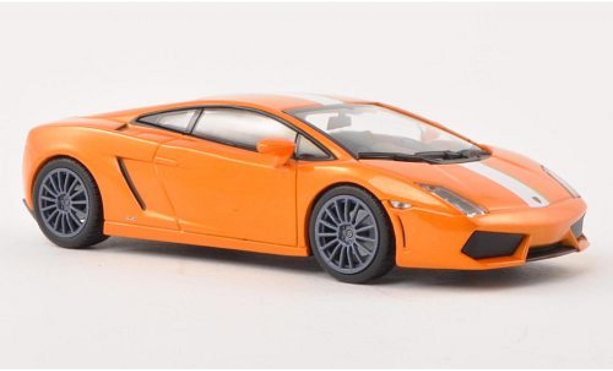 Lamborghini Gallardo 1/43 Minichamps LP550-2 Valentino Balboni metallic oranje/wit 2009 modelauto