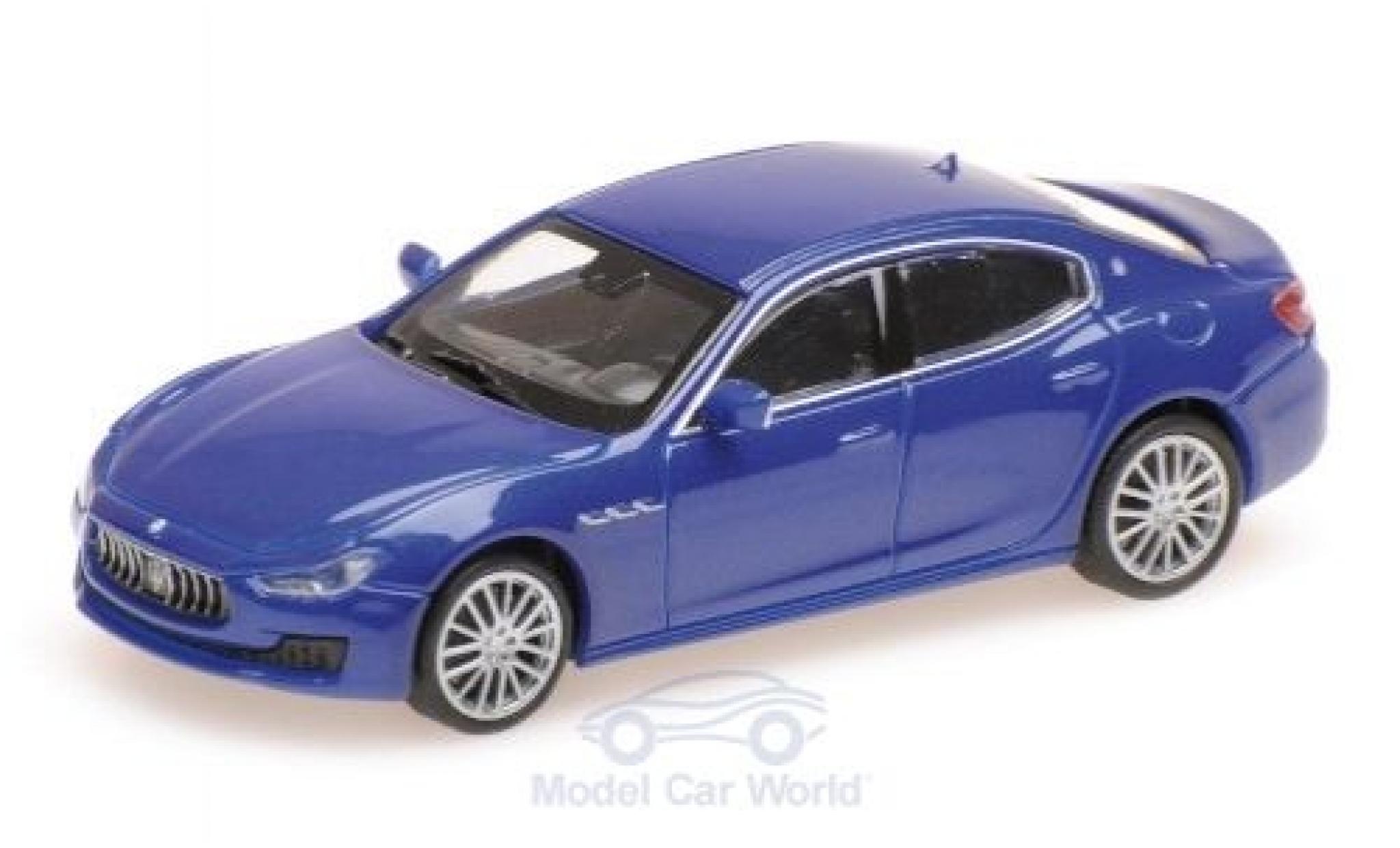 Maserati Ghibli 1/87 Minichamps metallic blauw 2018 modelauto