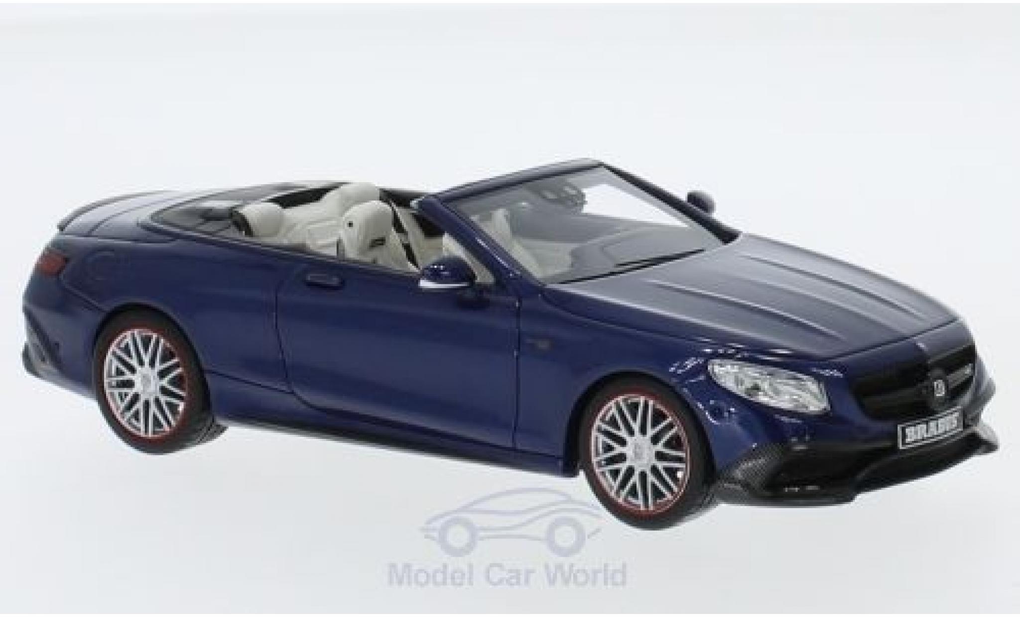 Mercedes Classe S 1/43 Minichamps Brabus 850 metallic blauw 2016 Basis AMG S 63 Cabriolet modelauto